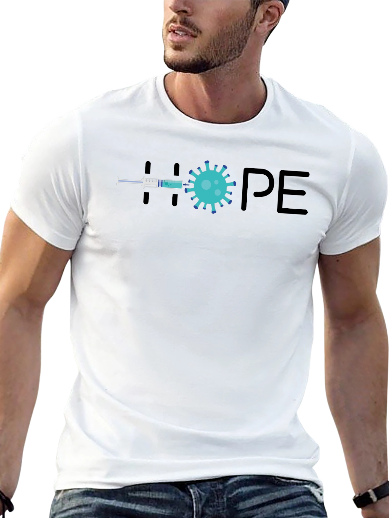 Hope Vaccine T-Shirt: Black Cotton Graphic Tee