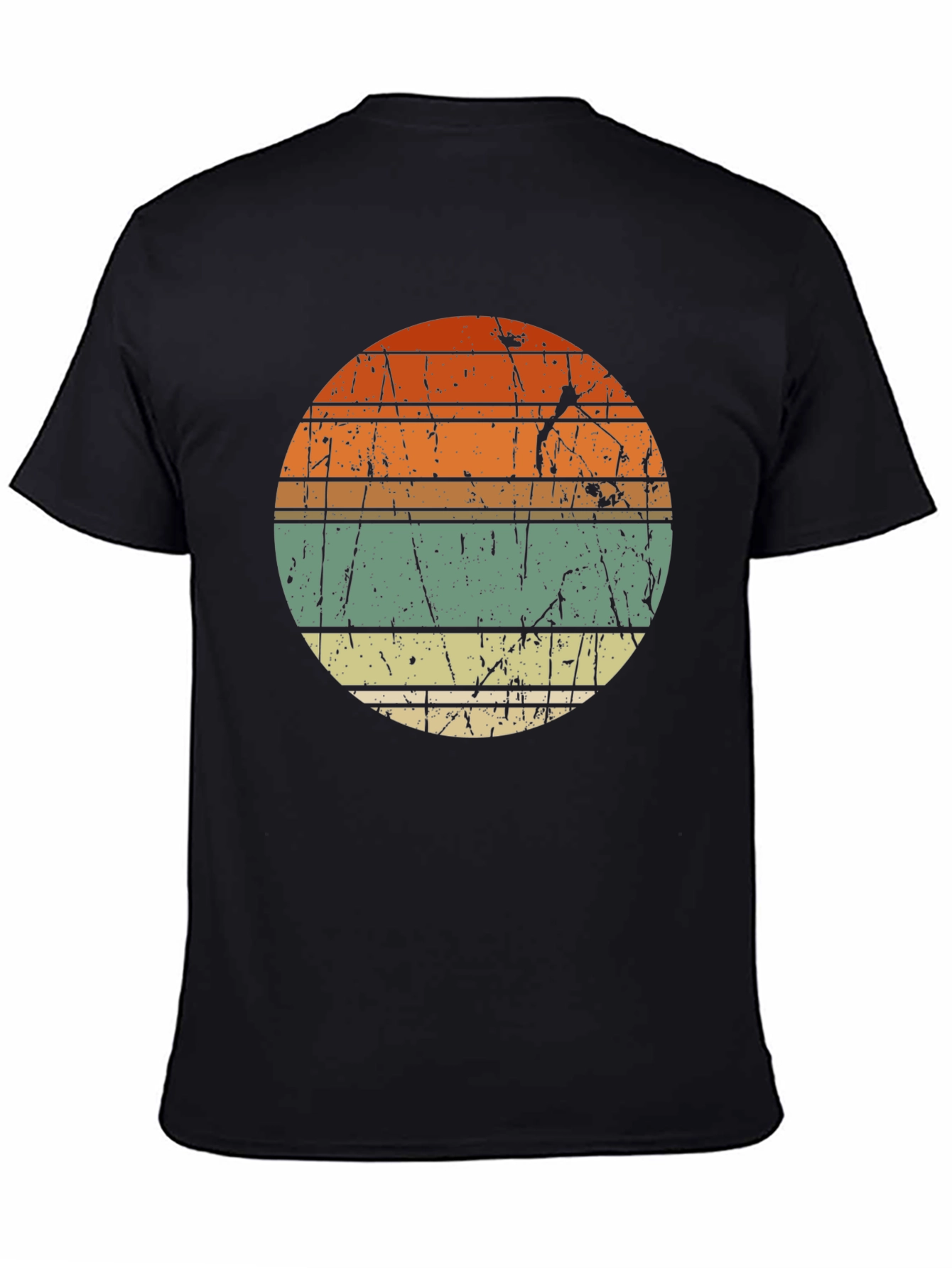 Retro Sunset Graphic Tee - Distressed Circle Design