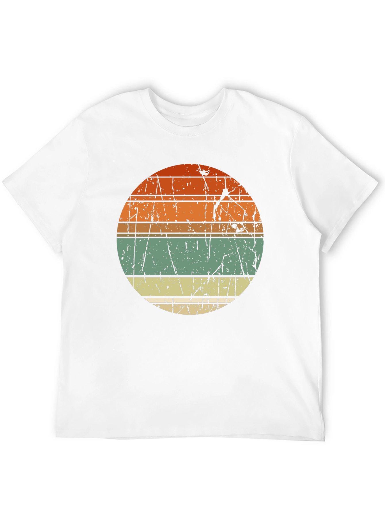 Retro Sunset Graphic Tee - Distressed Circle Design