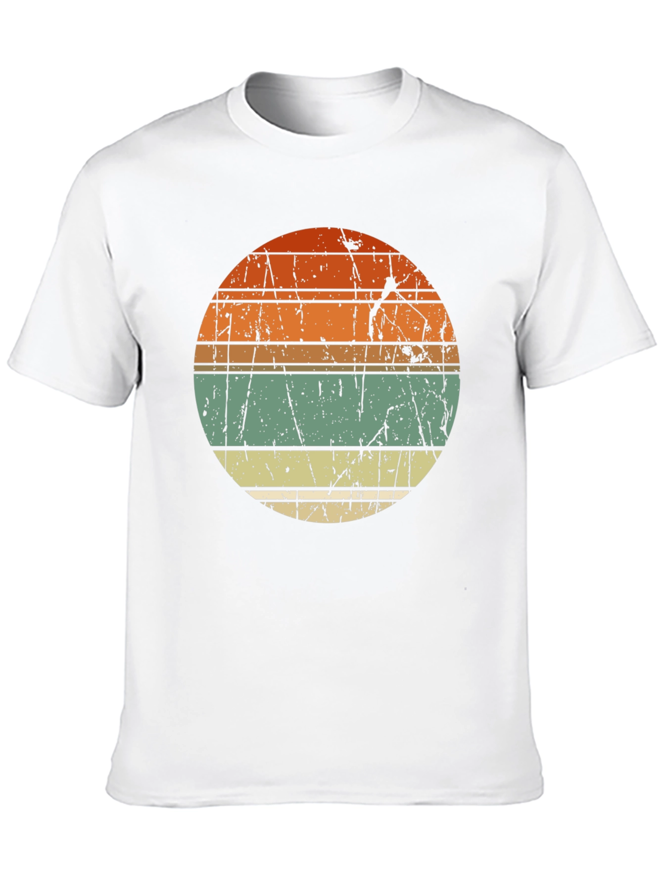 Retro Sunset Graphic Tee - Distressed Circle Design