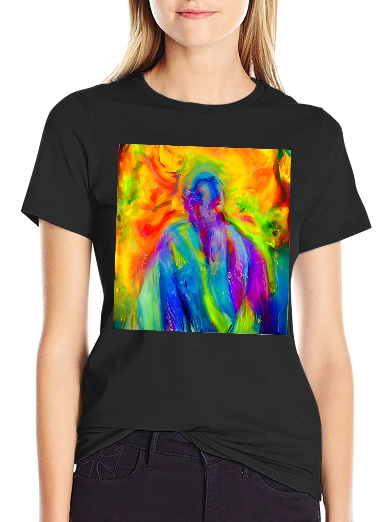 Abstract Art Graphic Black Tee