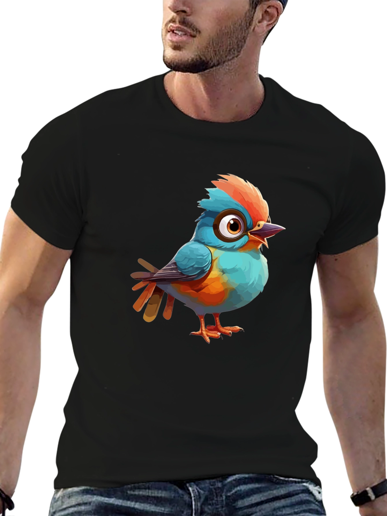 Cartoon Bird Graphic Tee - Stylish Comfort