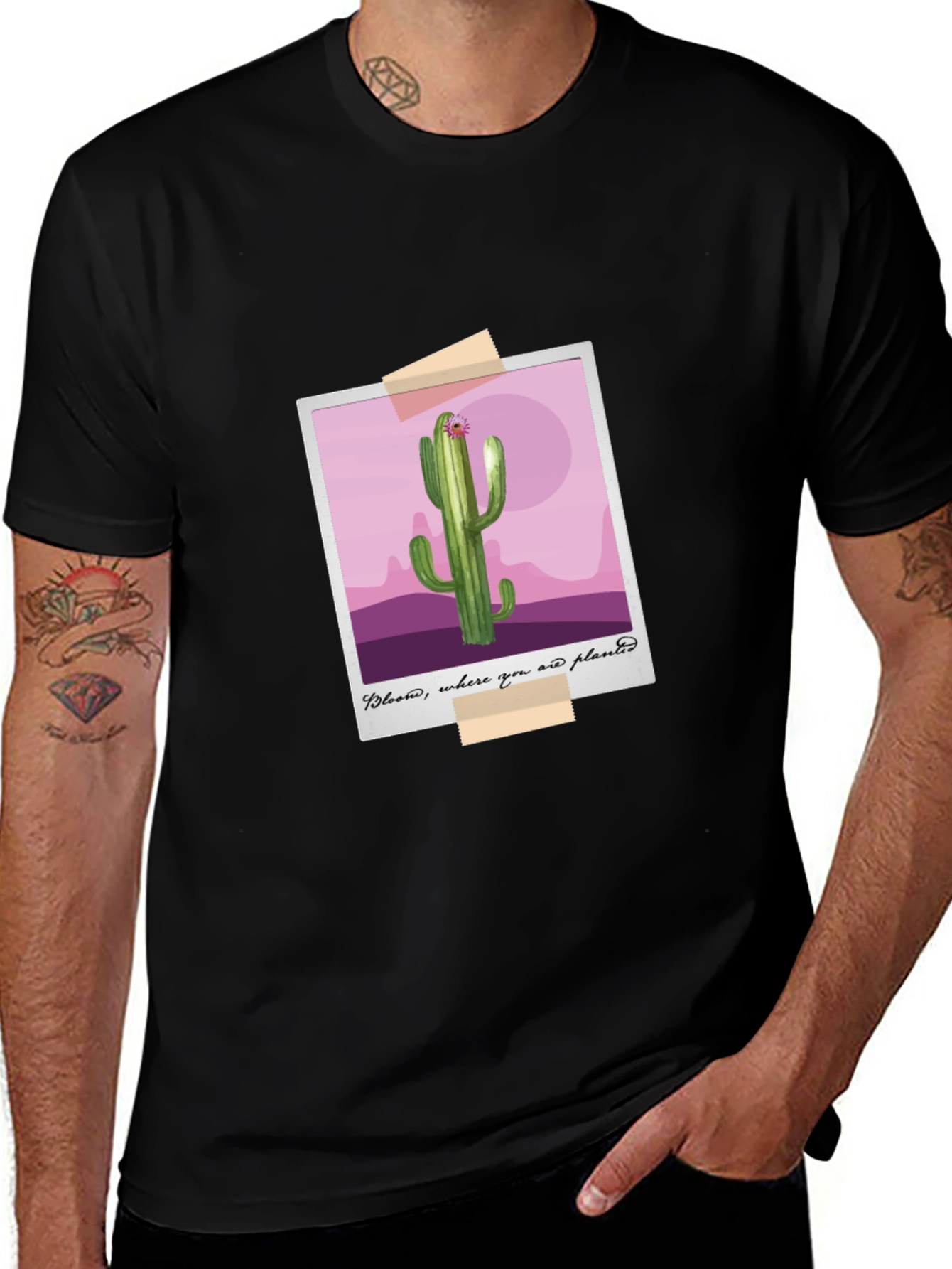 Cactus Photo Tee - Bloom Where You Are Planted