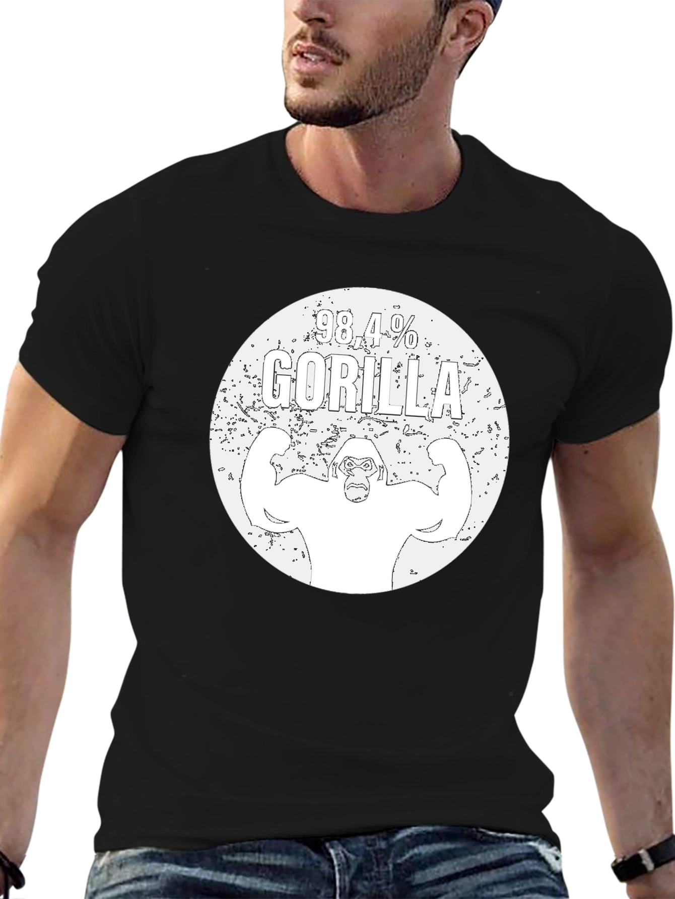 98.4% Gorilla Graphic Black T-Shirt