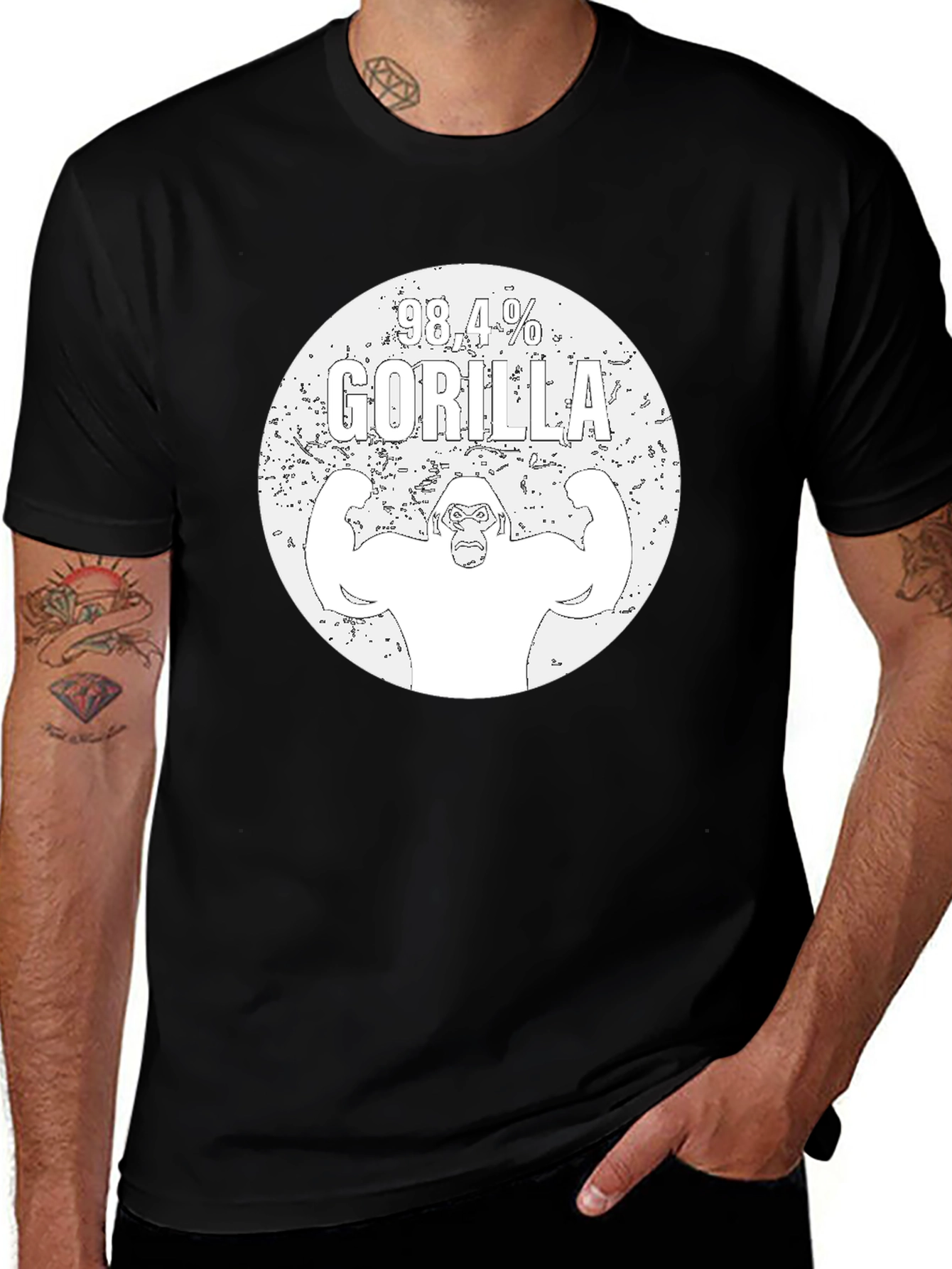 98.4% Gorilla Graphic Black T-Shirt