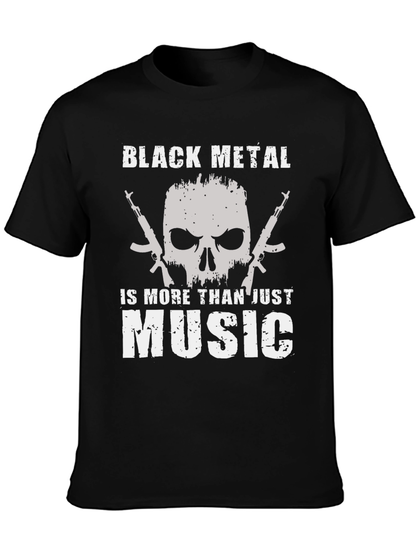 Black Metal Skull Graphic T-Shirt