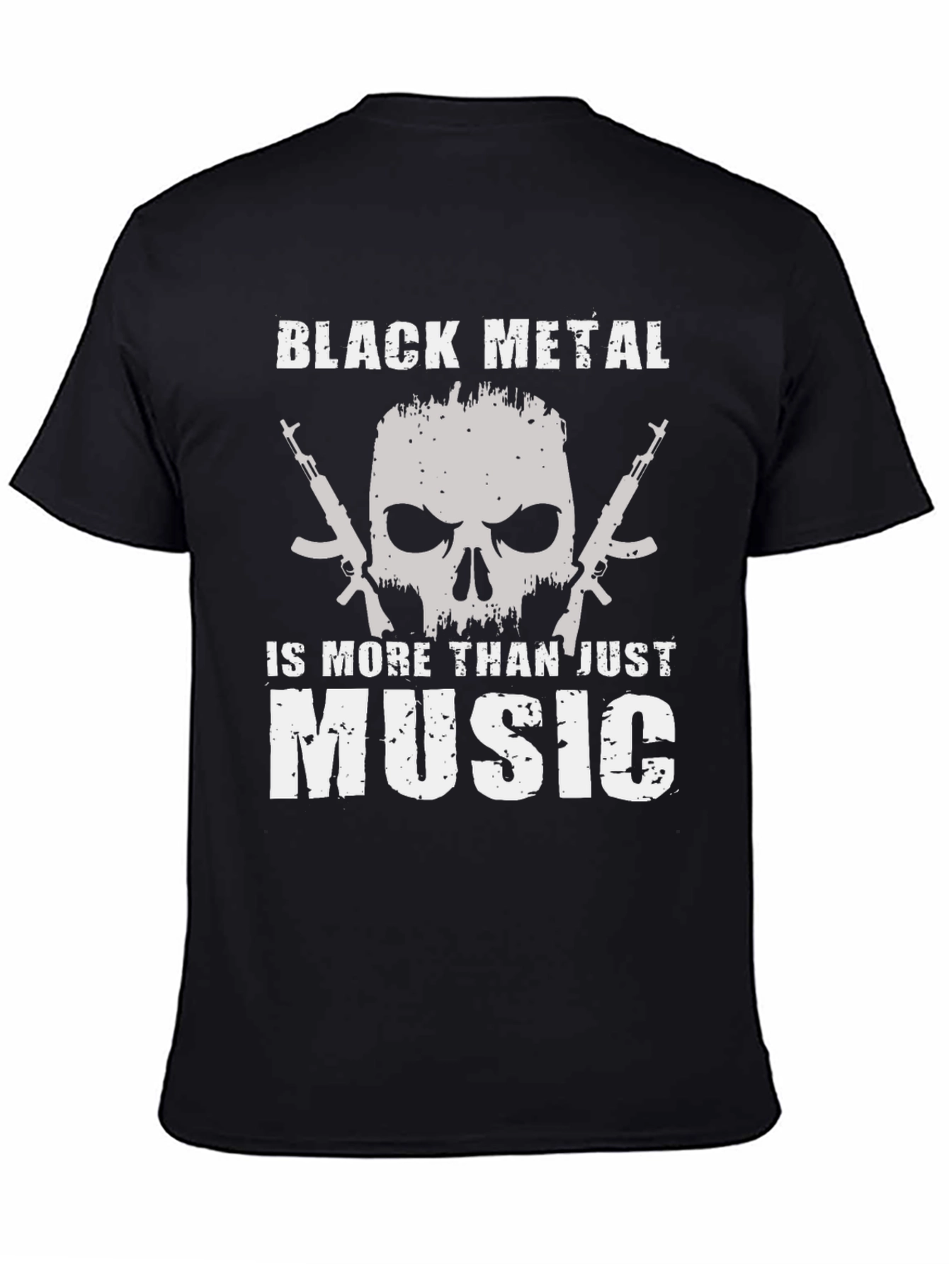 Black Metal Skull Graphic T-Shirt