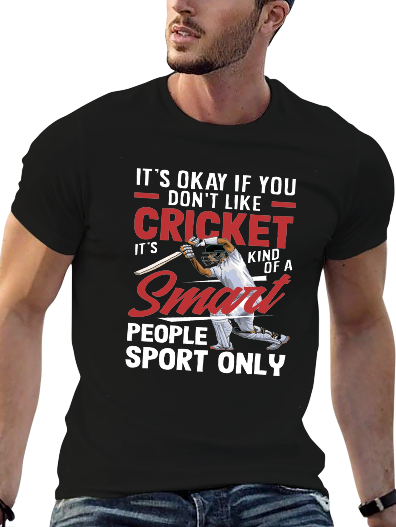 Cricket Smart People Sport T-Shirt - Black