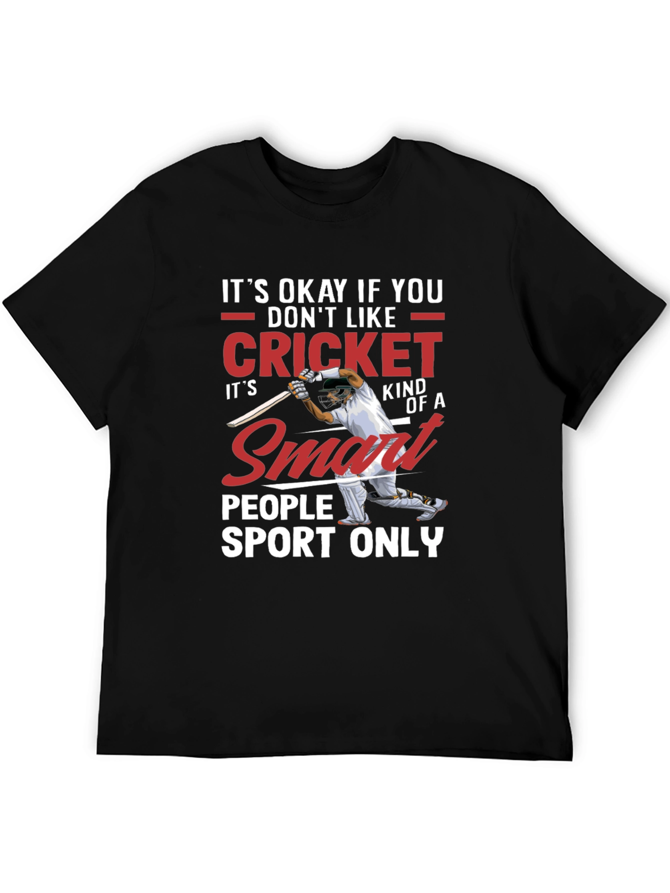 Cricket Smart People Sport T-Shirt - Black