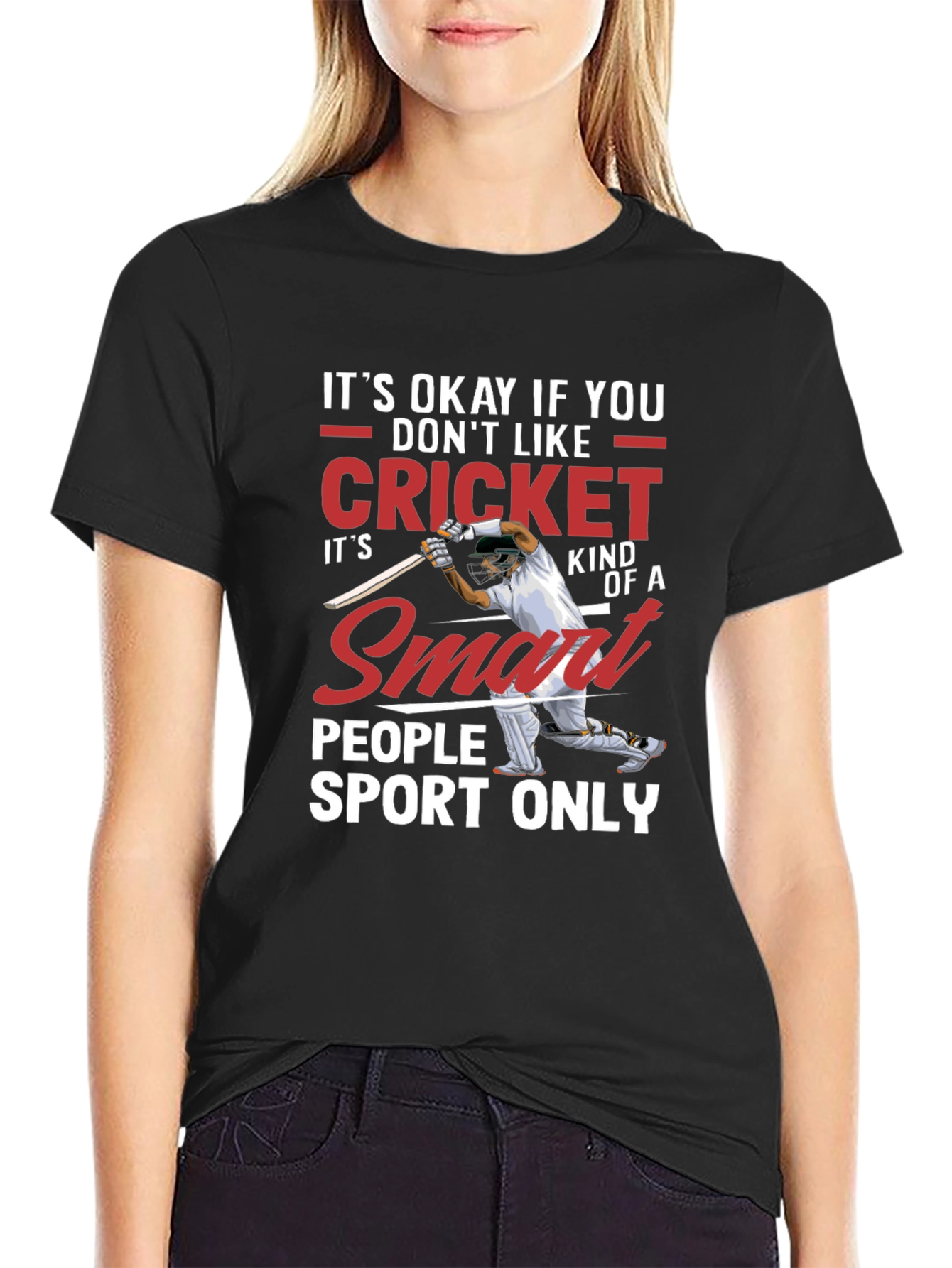 Cricket Smart People Sport T-Shirt - Black