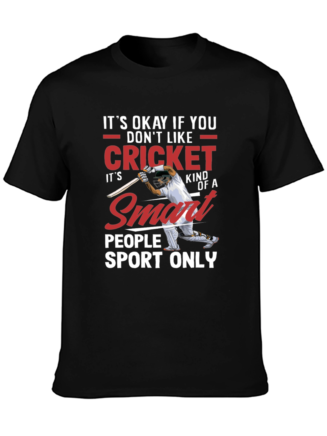 Cricket Smart People Sport T-Shirt - Black
