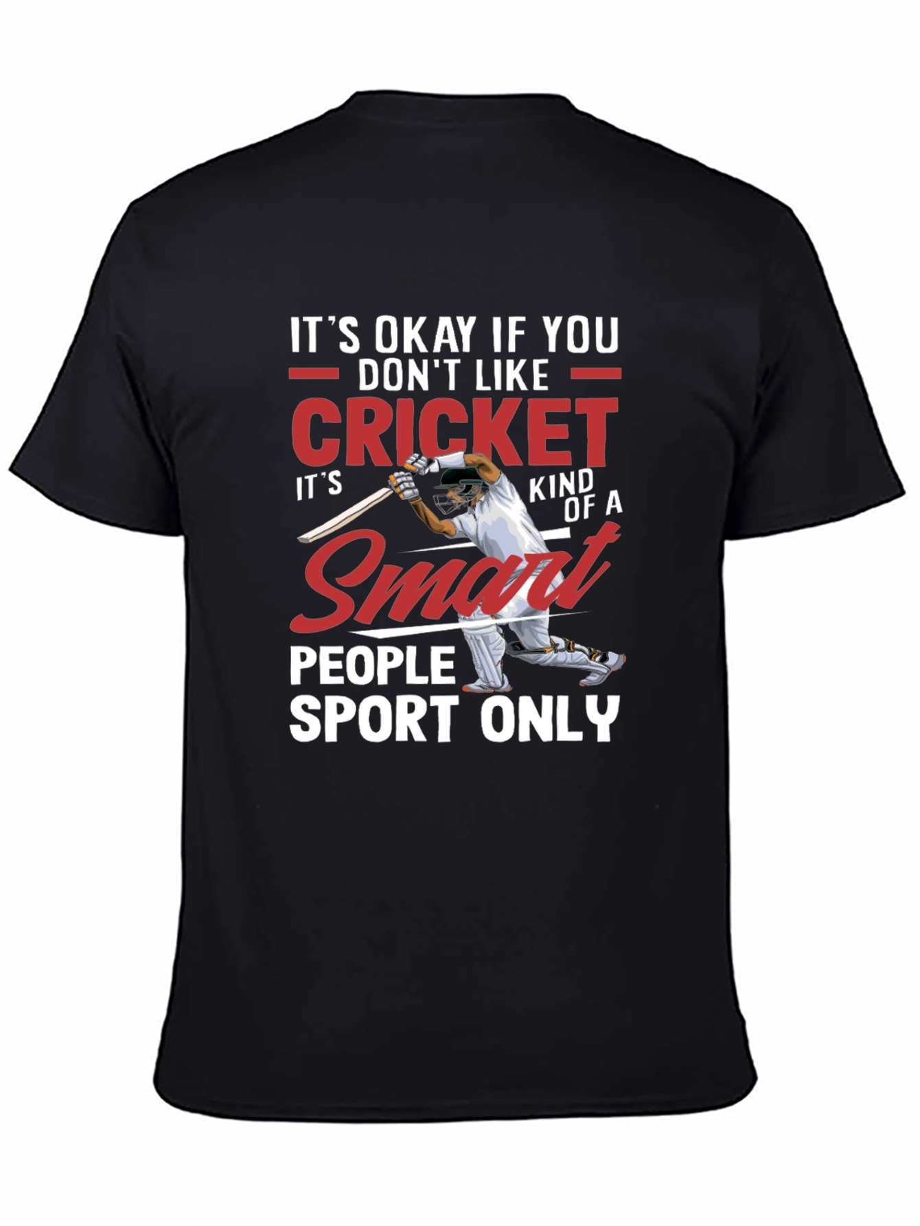Cricket Smart People Sport T-Shirt - Black