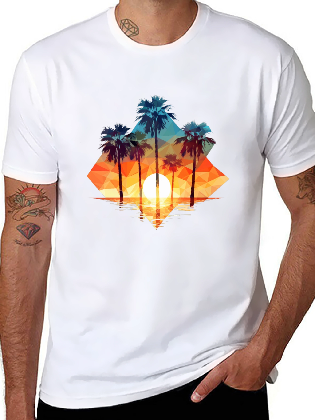 Sunset Palms Graphic Tee - Island Vibes