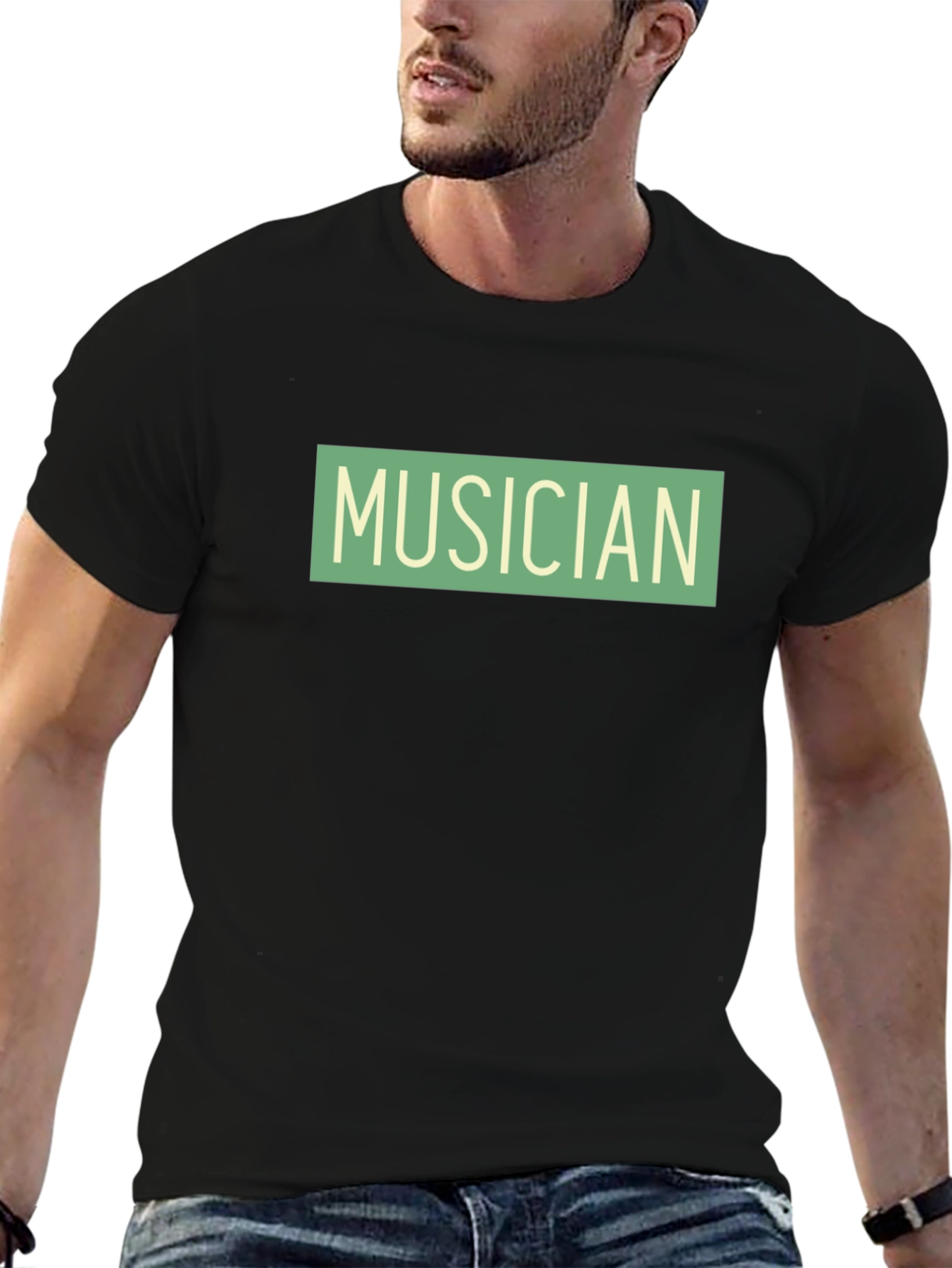 Musician Graphic T-Shirt - Black Cotton Tee