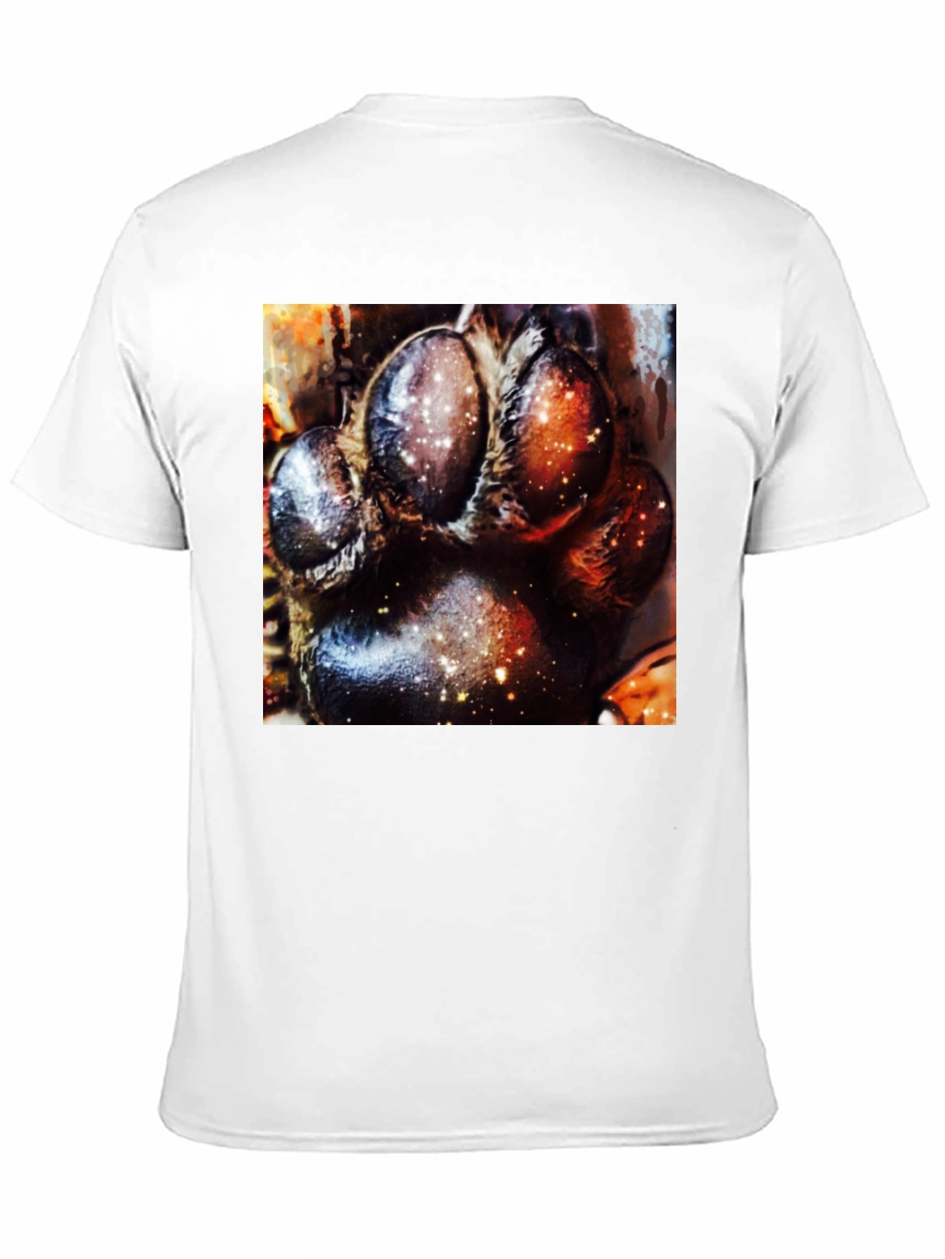 Cosmic Paw Print Graphic Tee - Unisex Black T-Shirt