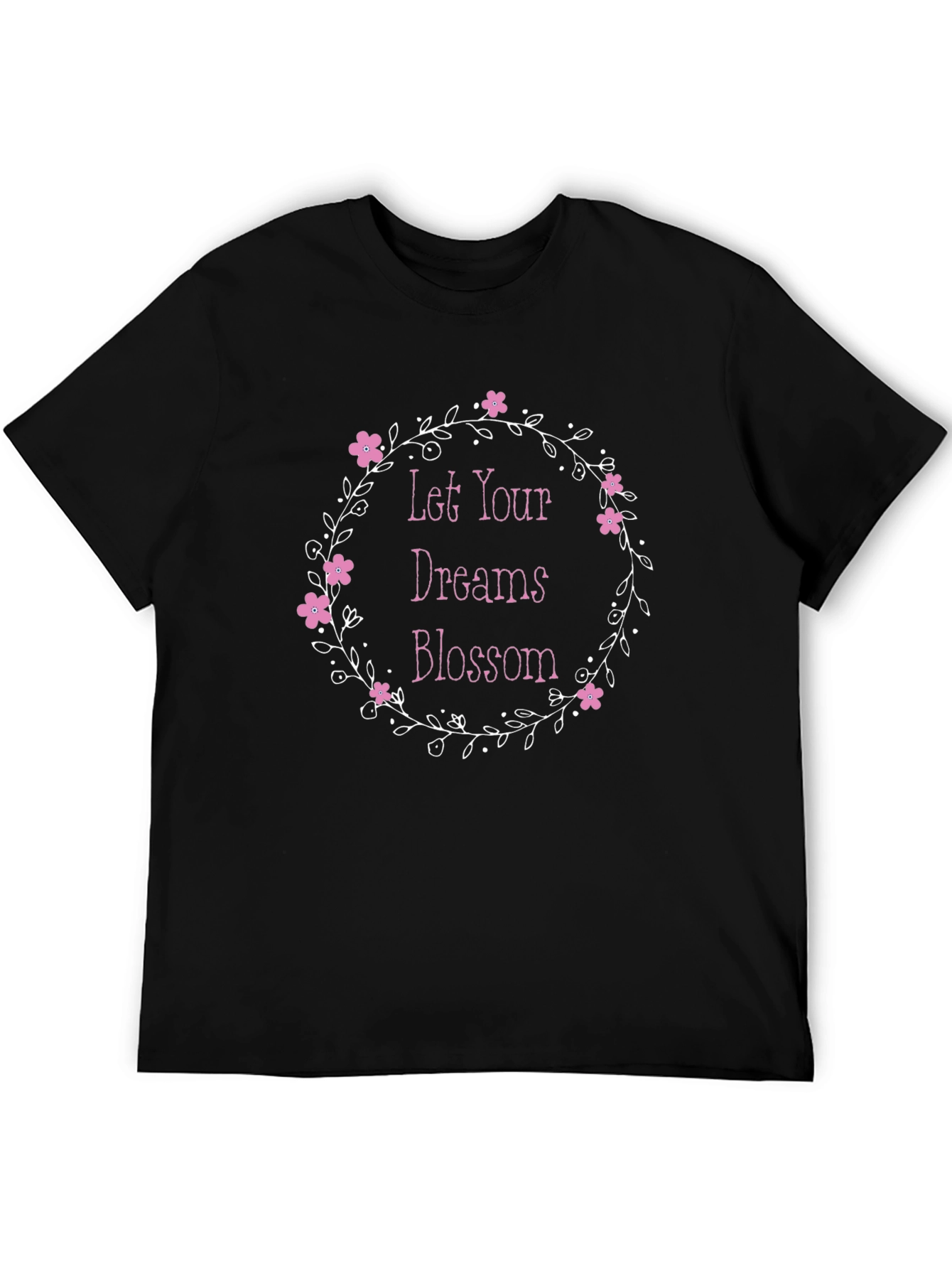 Floral Dream Blossom Black Graphic Tee