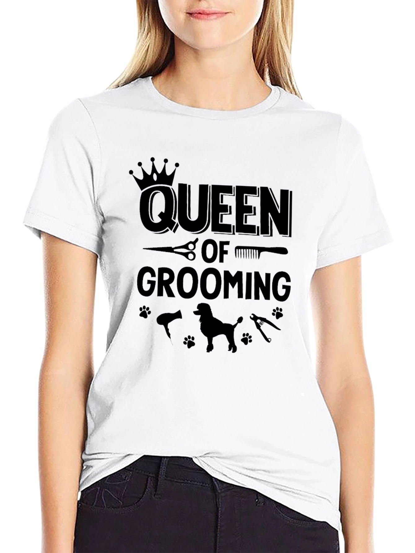 Queen of Grooming Black T-Shirt