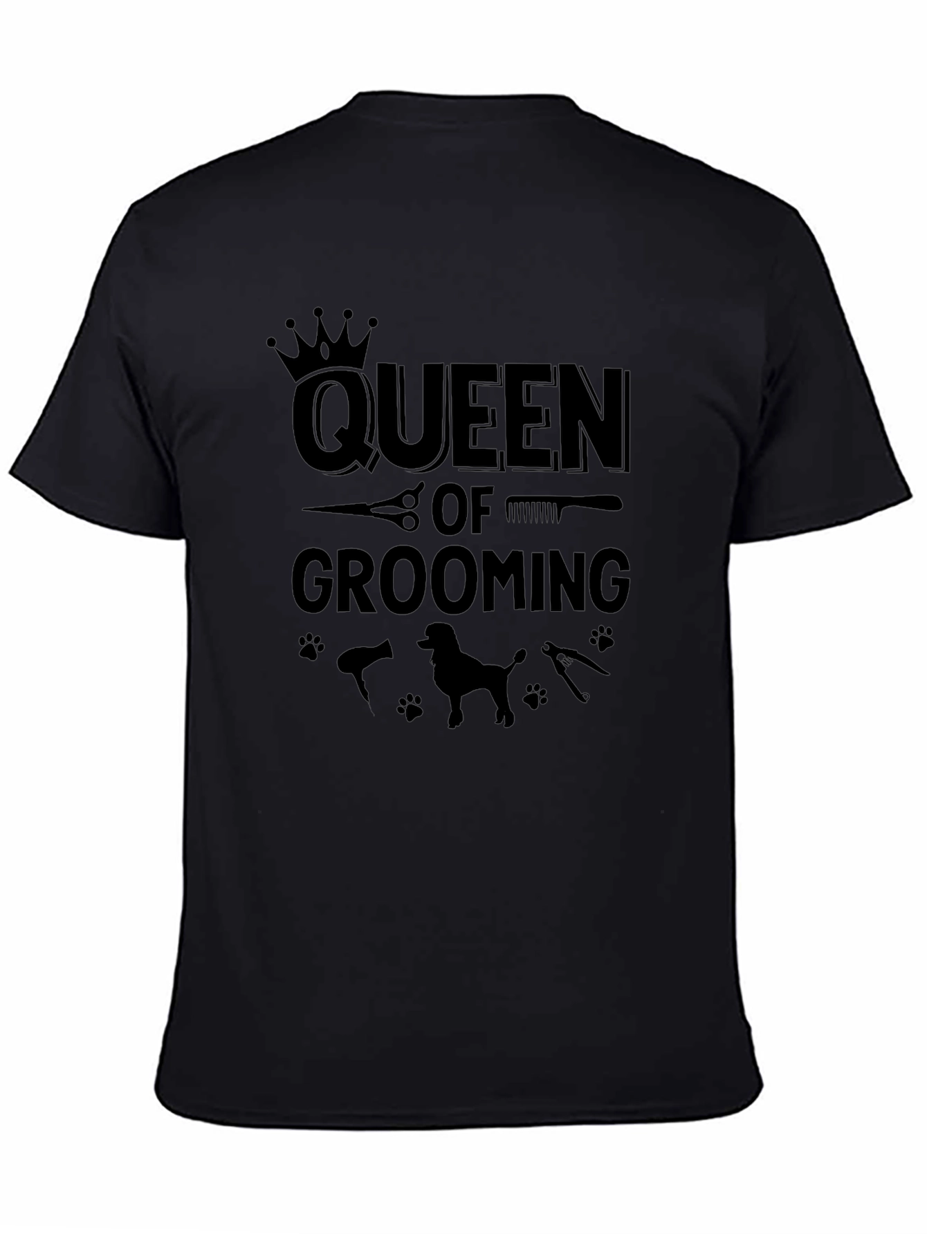 Queen of Grooming Black T-Shirt