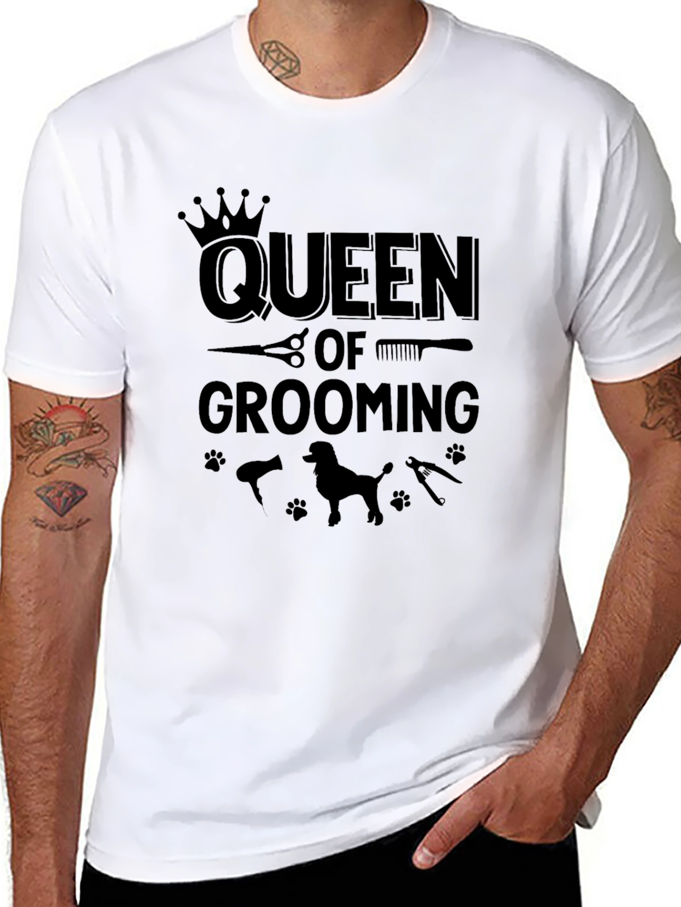 Queen of Grooming Black T-Shirt