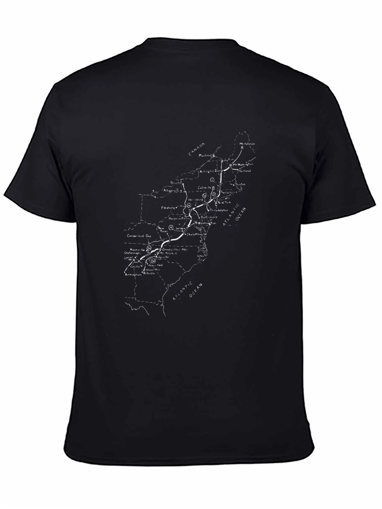 Map Graphic Tee - Black Short Sleeve Shirt