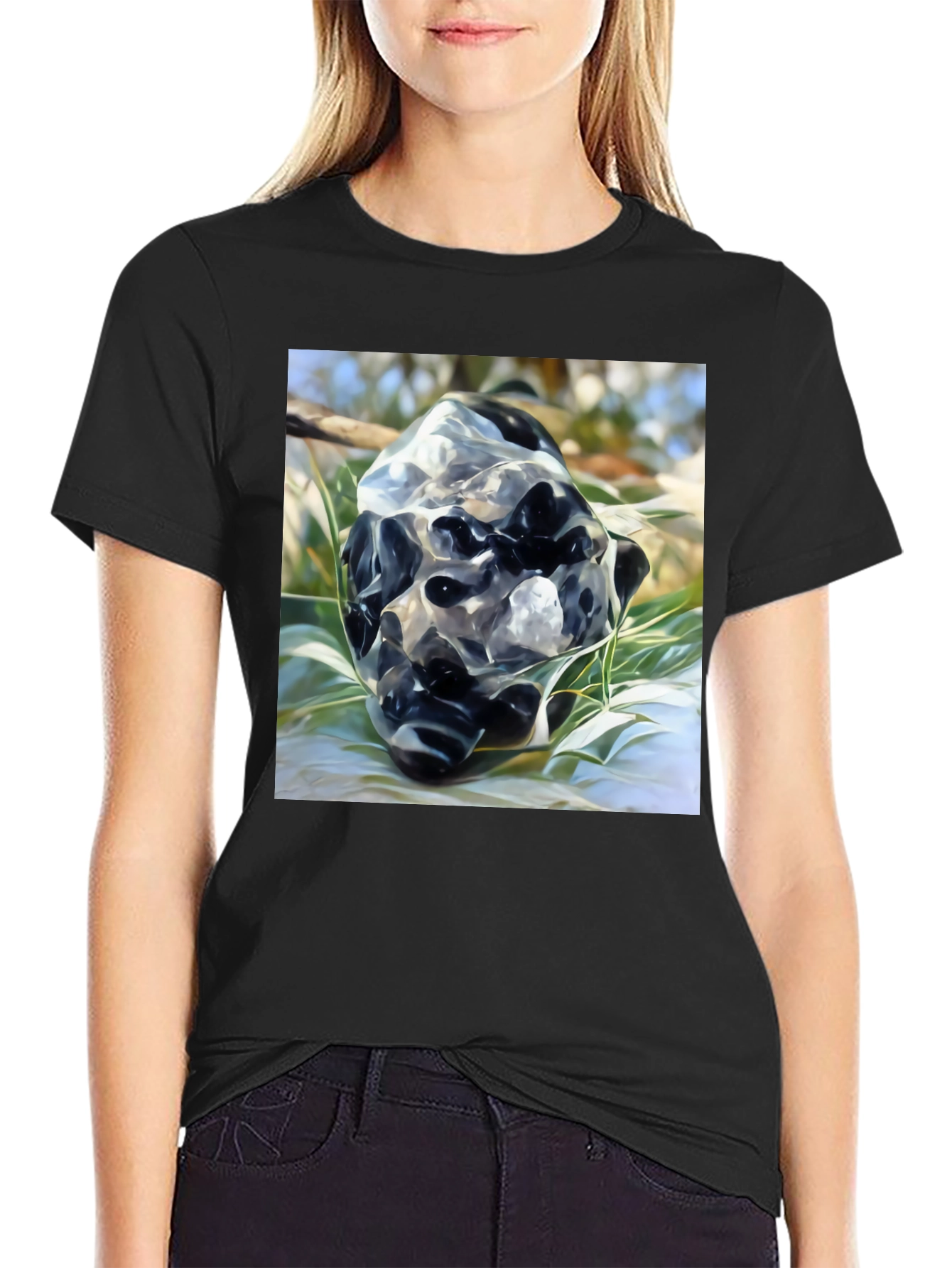Unique Abstract Art Graphic Black T-Shirt