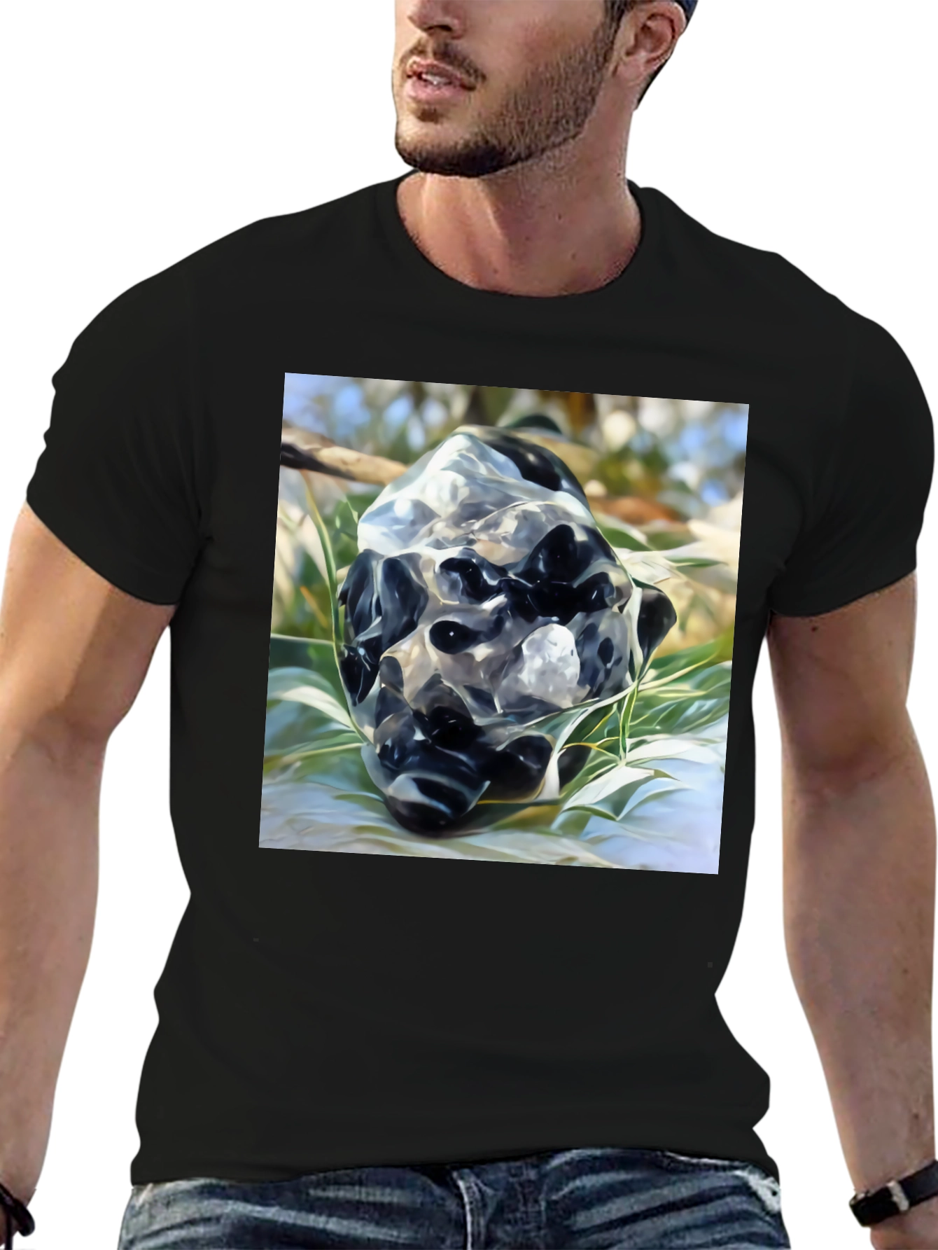 Unique Abstract Art Graphic Black T-Shirt
