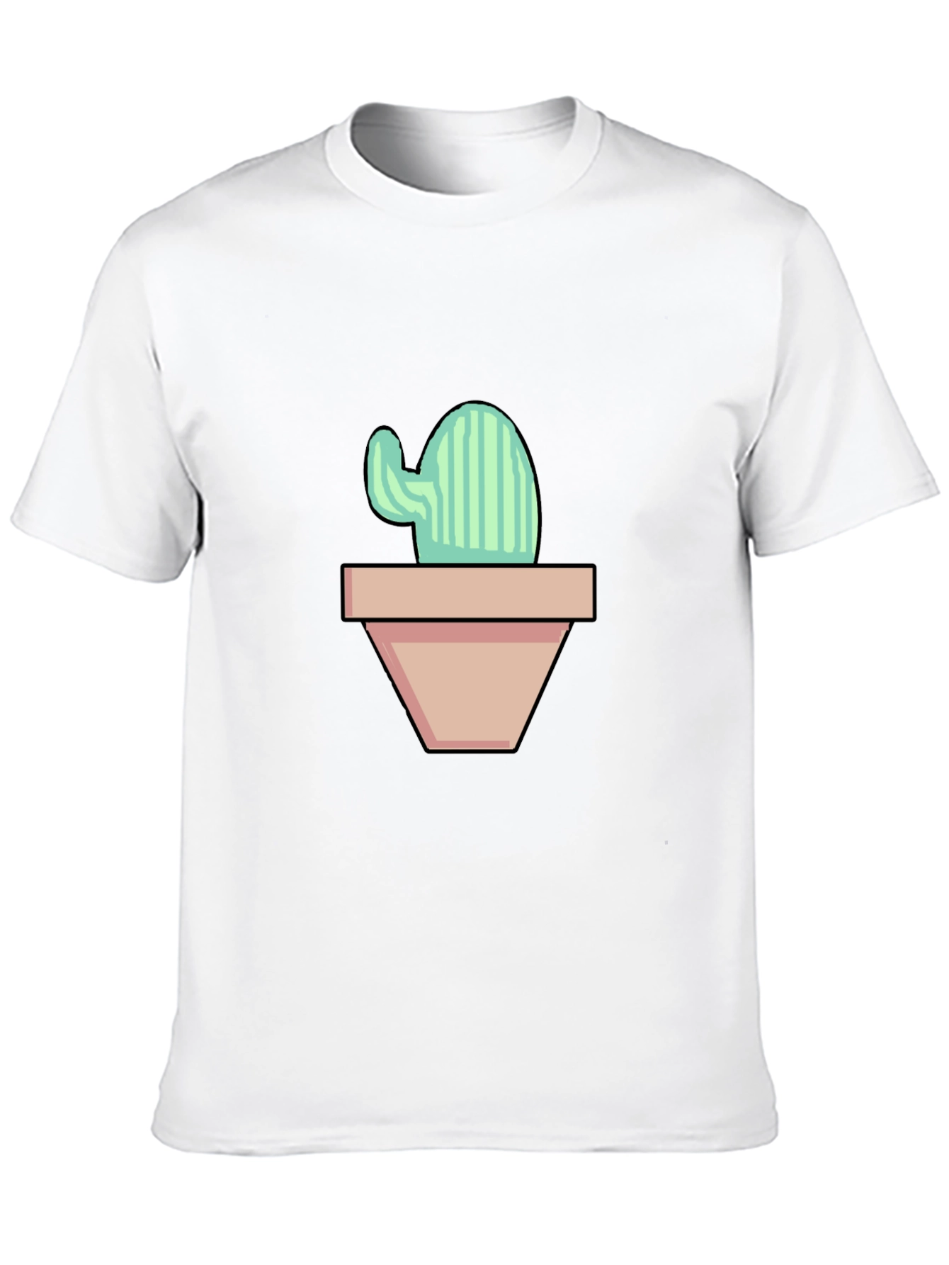 Cactus in Pot Graphic Tee - Trendy & Unique