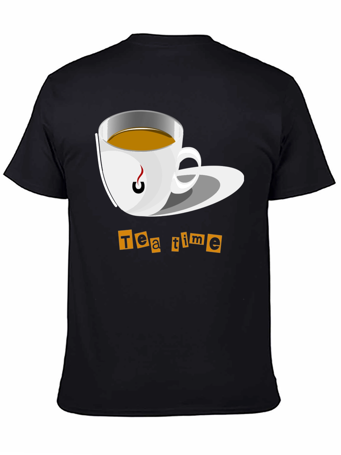 Tea Time Graphic T-Shirt - Black Cotton Tee