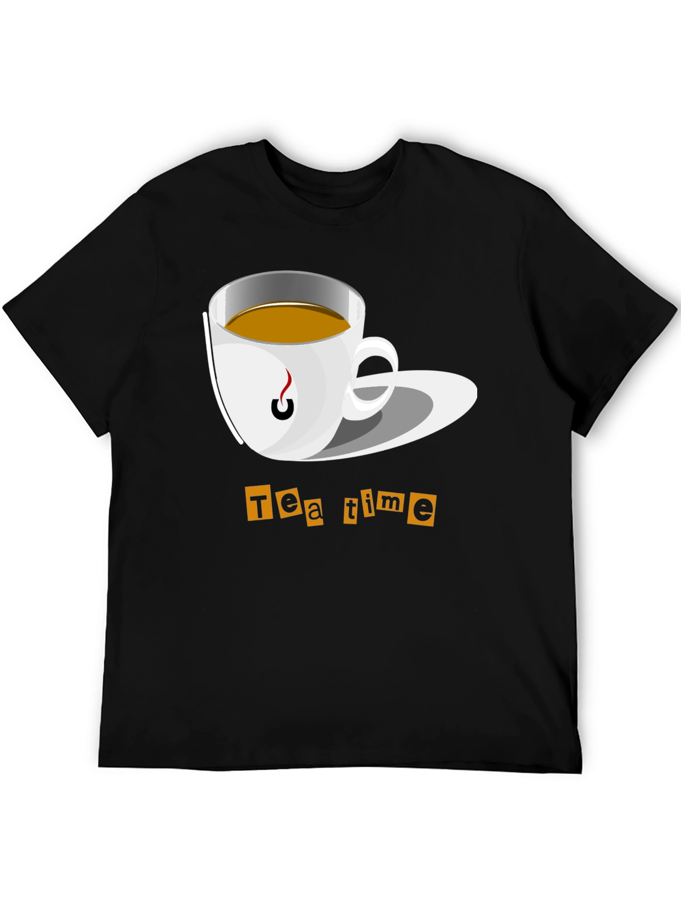 Tea Time Graphic T-Shirt - Black Cotton Tee