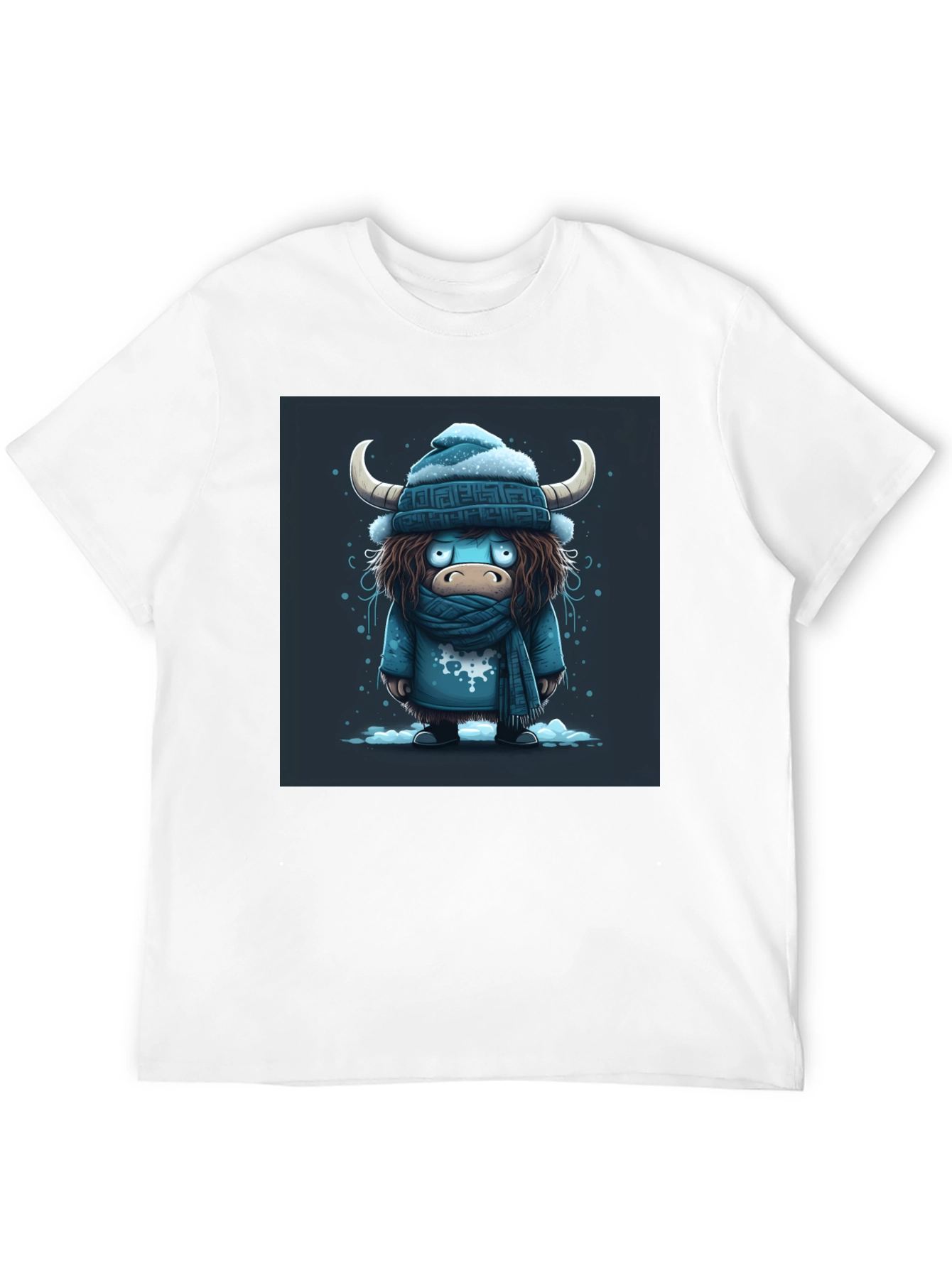 Winter Yak Graphic Tee - Black Cotton T-Shirt
