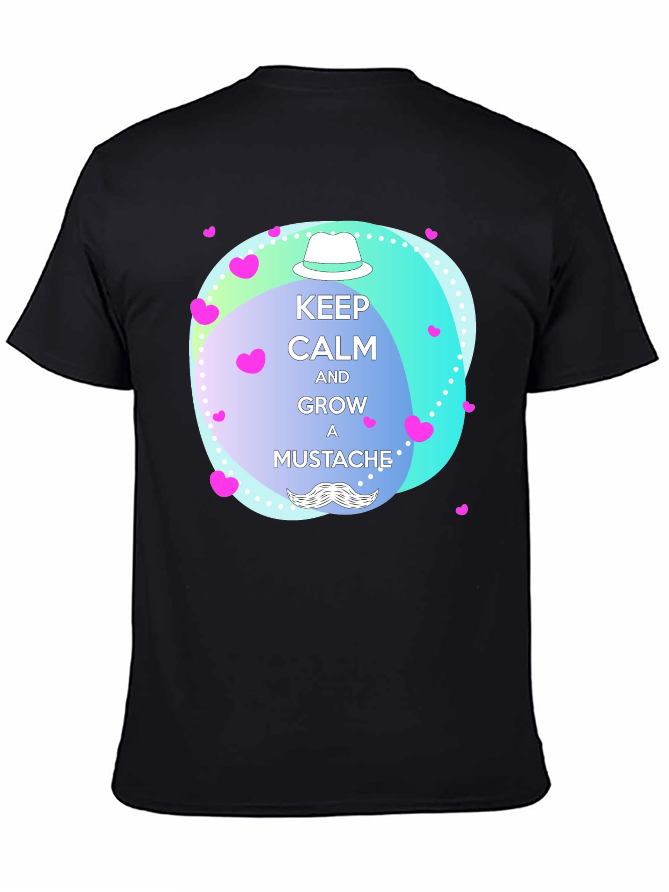 Keep Calm Mustache T-Shirt - Trendy Graphic Tee