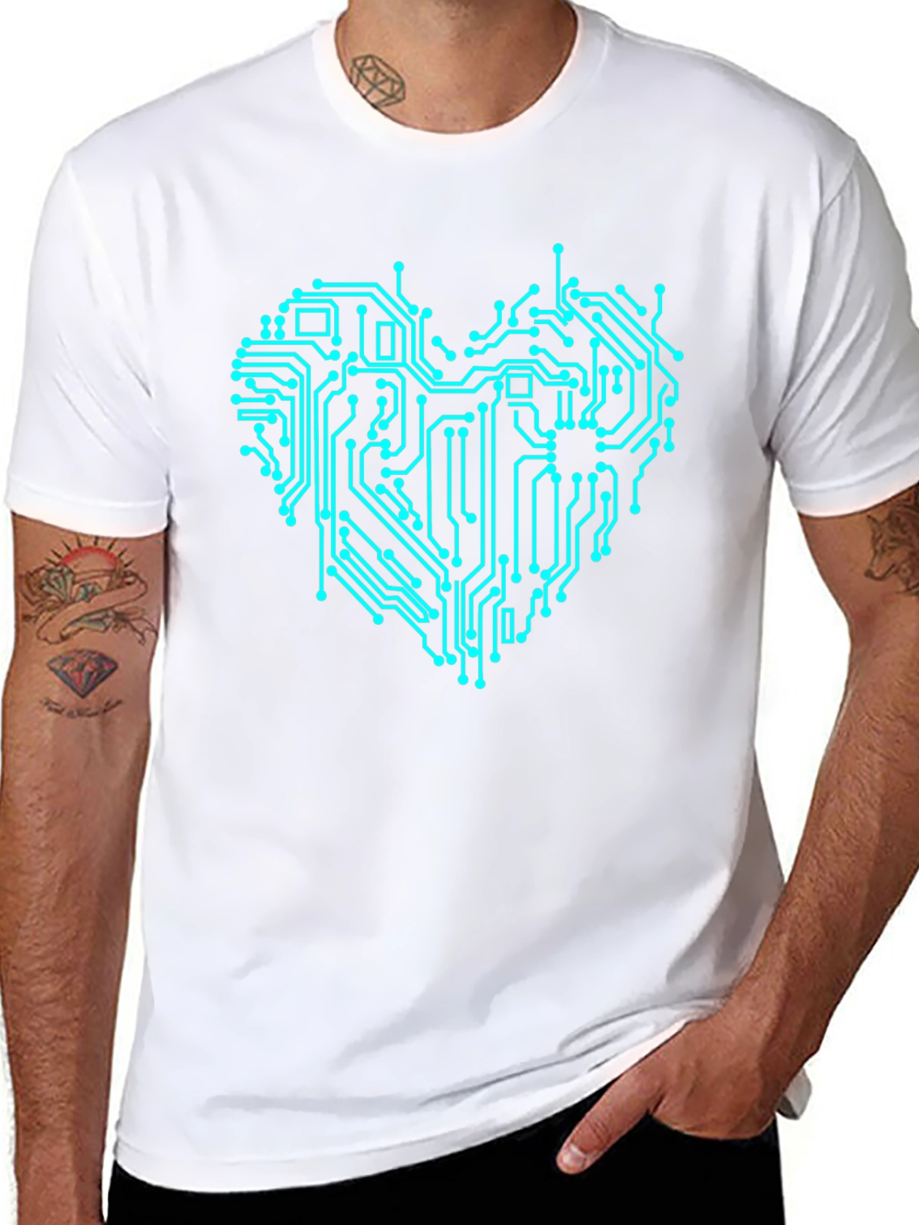 Circuit Board Heart Graphic T-Shirt
