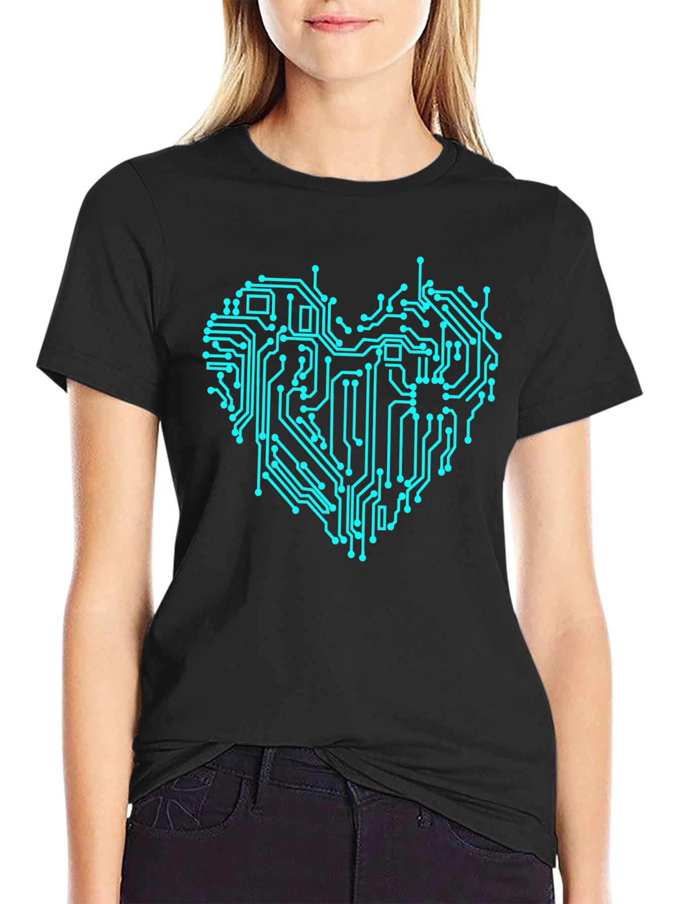 Circuit Board Heart Graphic T-Shirt