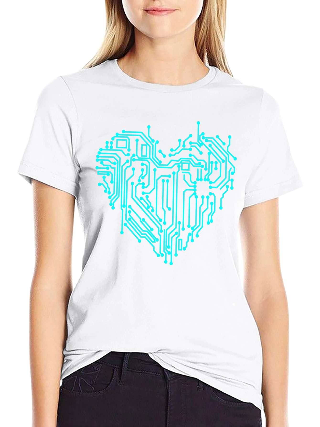 Circuit Board Heart Graphic T-Shirt
