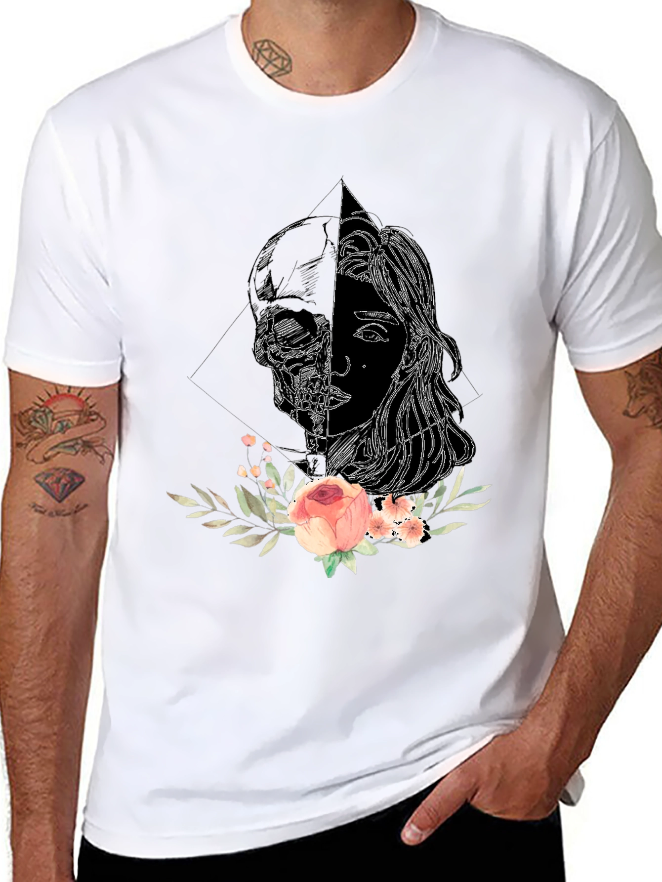 Skull & Rose Graphic Tee - Unisex
