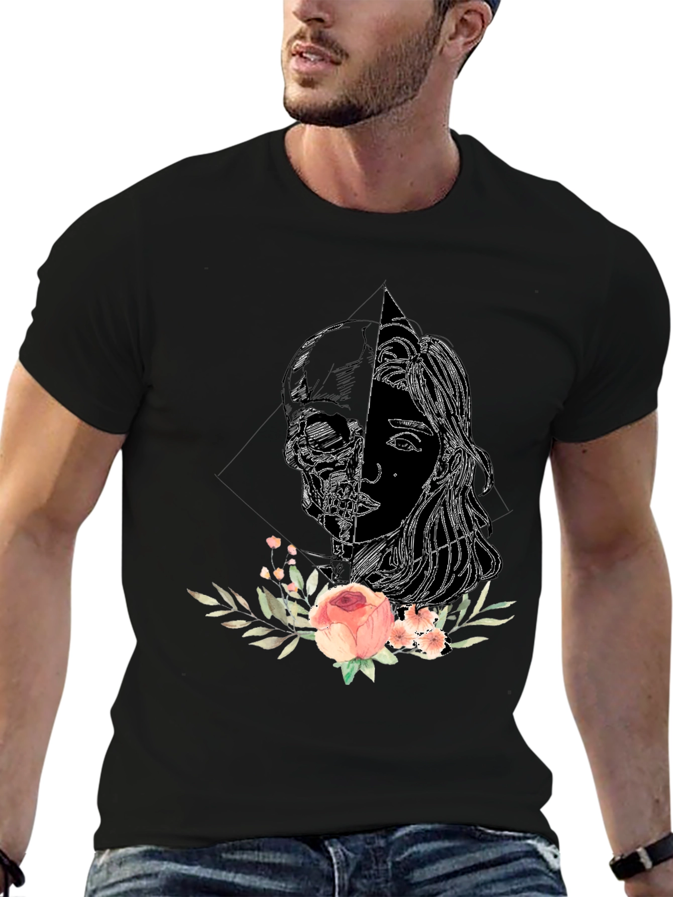 Skull & Rose Graphic Tee - Unisex