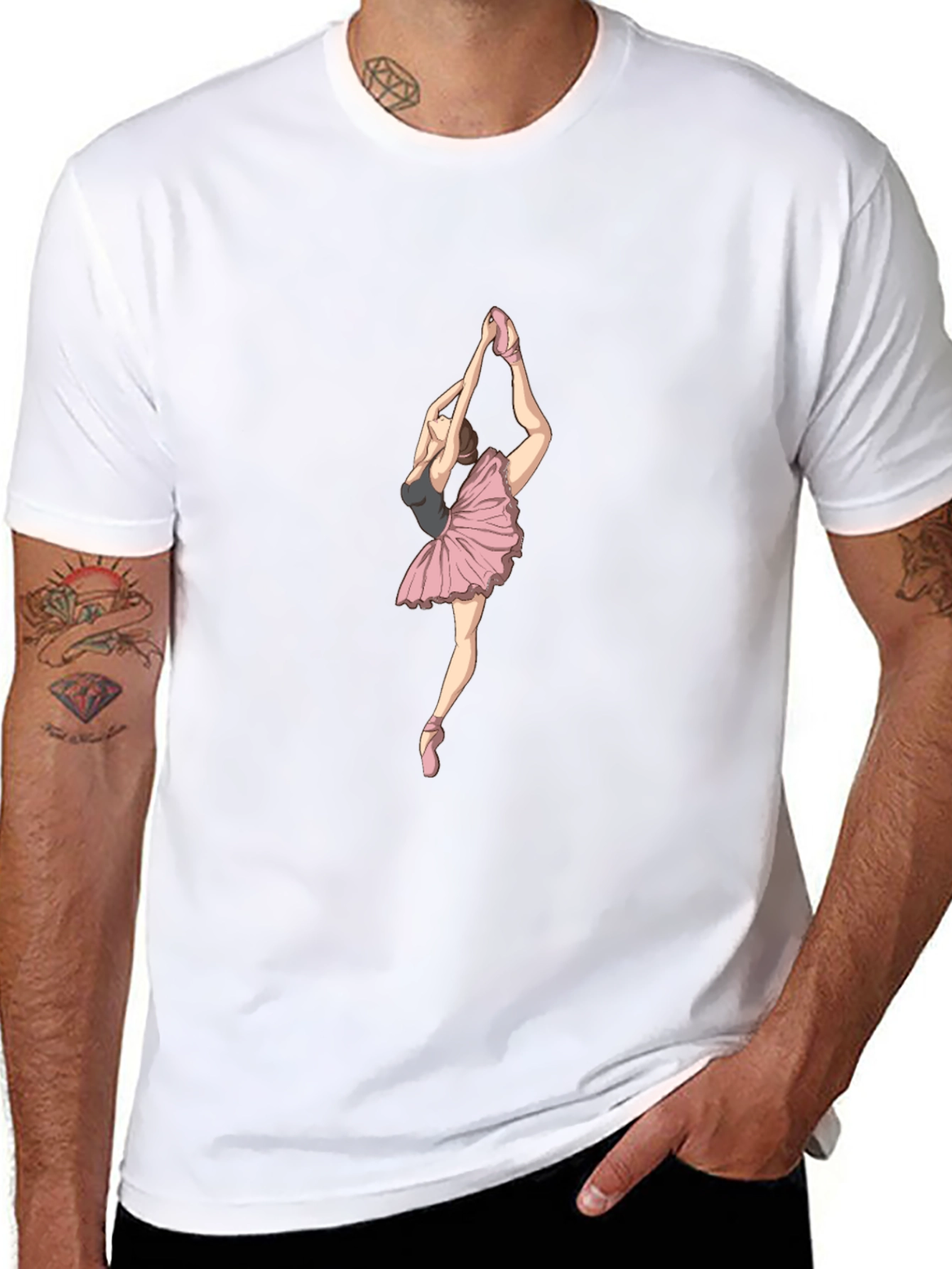 Ballerina Graphic Tee - Black Cotton T-Shirt
