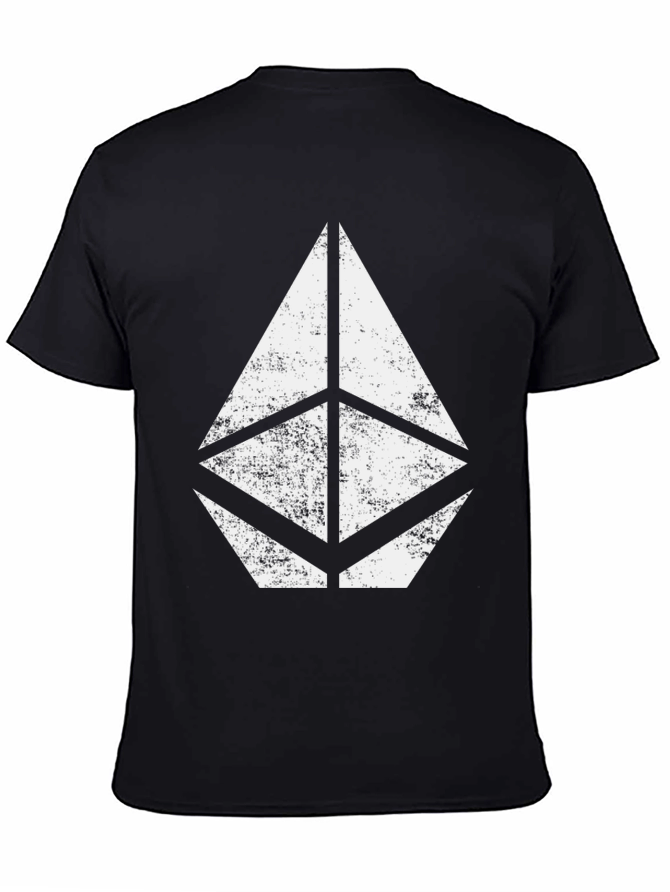 Black T-Shirt with Geometric Print