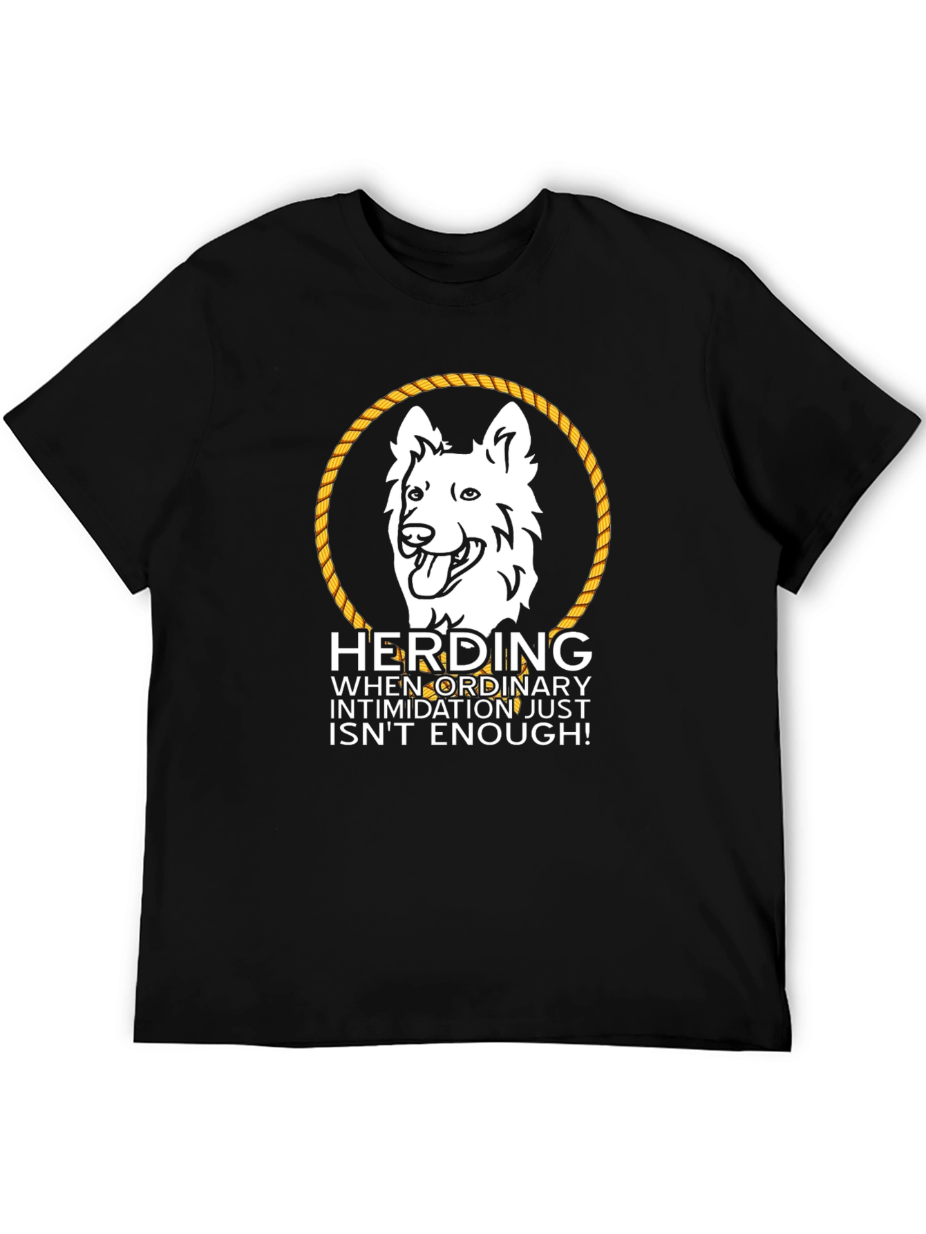 Herding Dog Graphic Tee - White Shepherd Rope Design