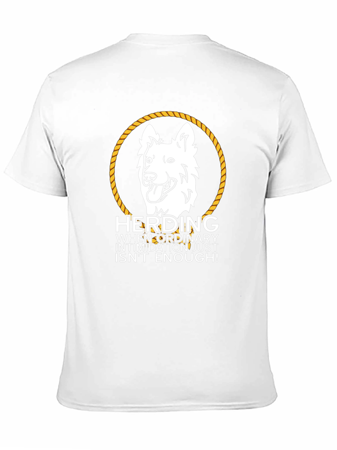 Herding Dog Graphic Tee - White Shepherd Rope Design