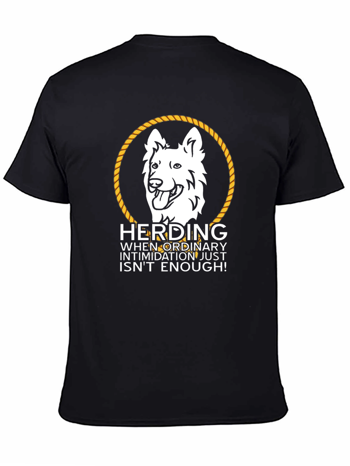 Herding Dog Graphic Tee - White Shepherd Rope Design