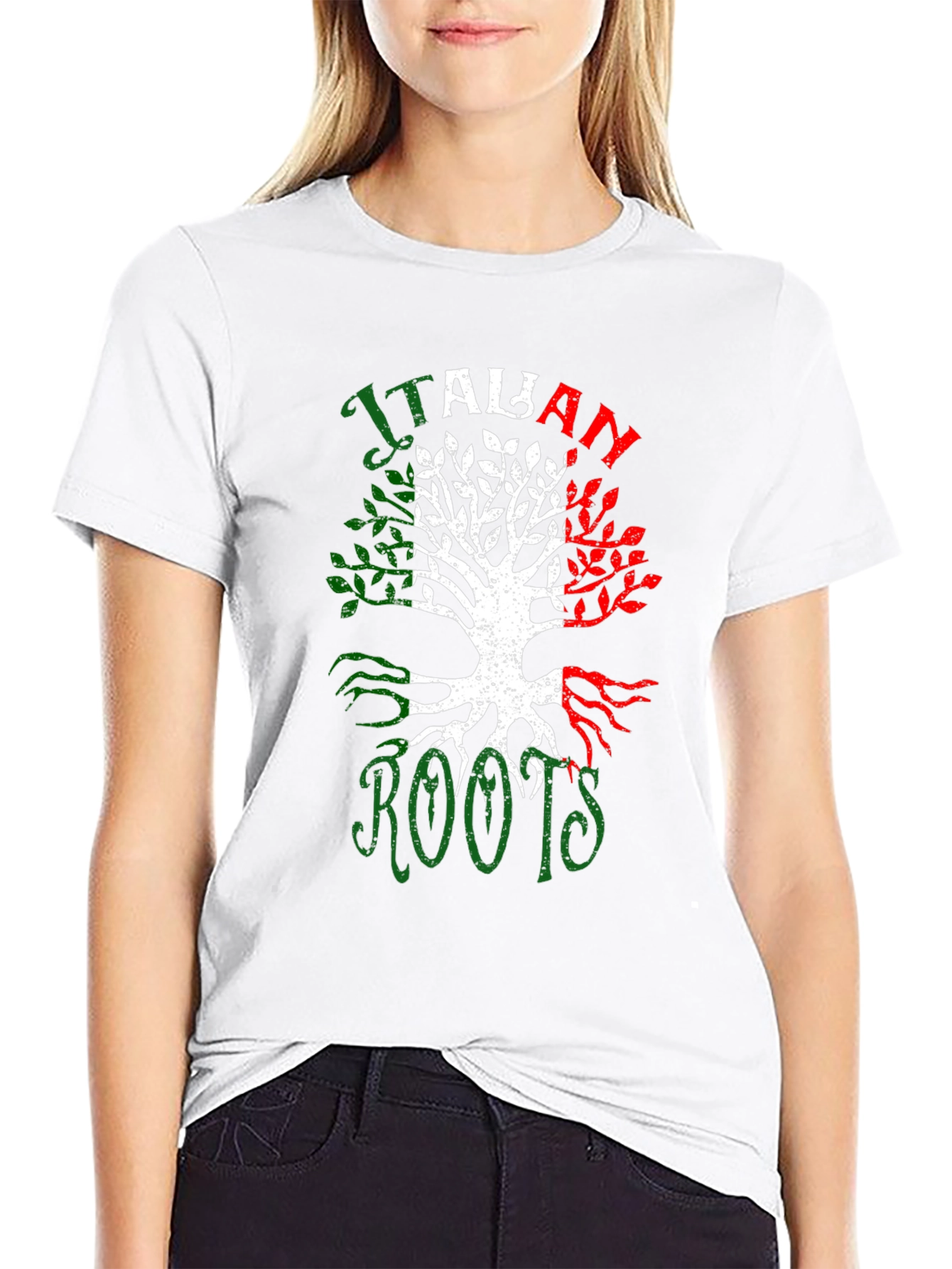 Italian Roots Graphic Tee - Black Crew Neck T-Shirt