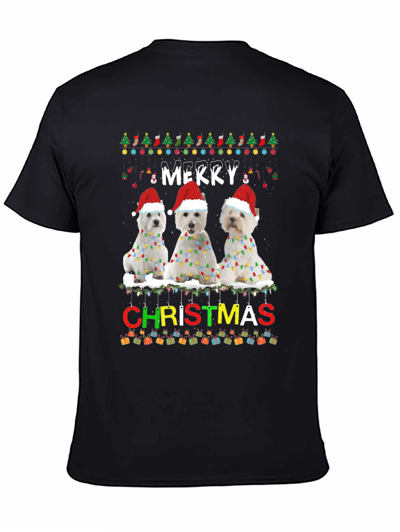 Merry Christmas Westie Dog T-Shirt Holiday Tee