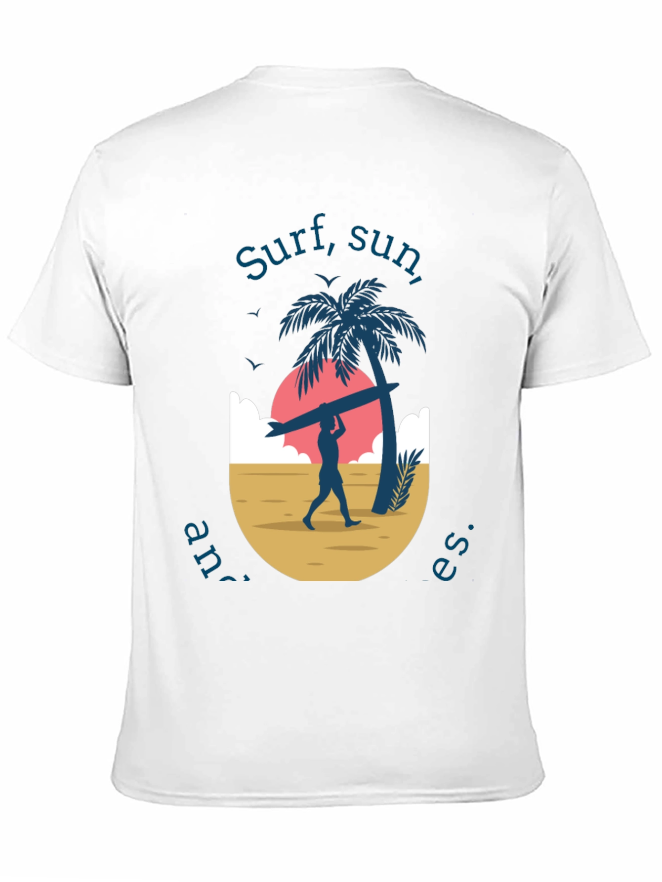 Surf Sun and Waves Black Graphic Tee