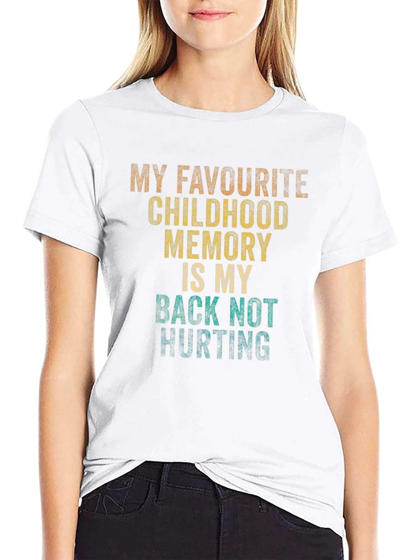 Funny Retro Childhood Back Pain T-Shirt