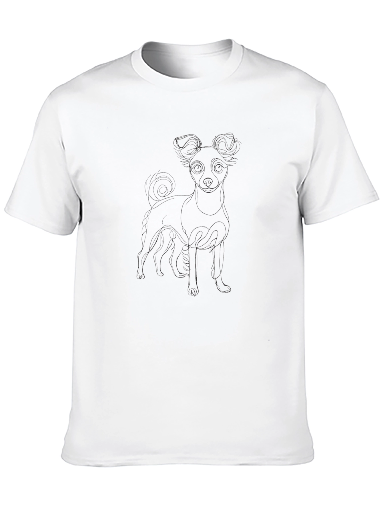 Black Dog Outline T-Shirt: Stylish Canine Tee