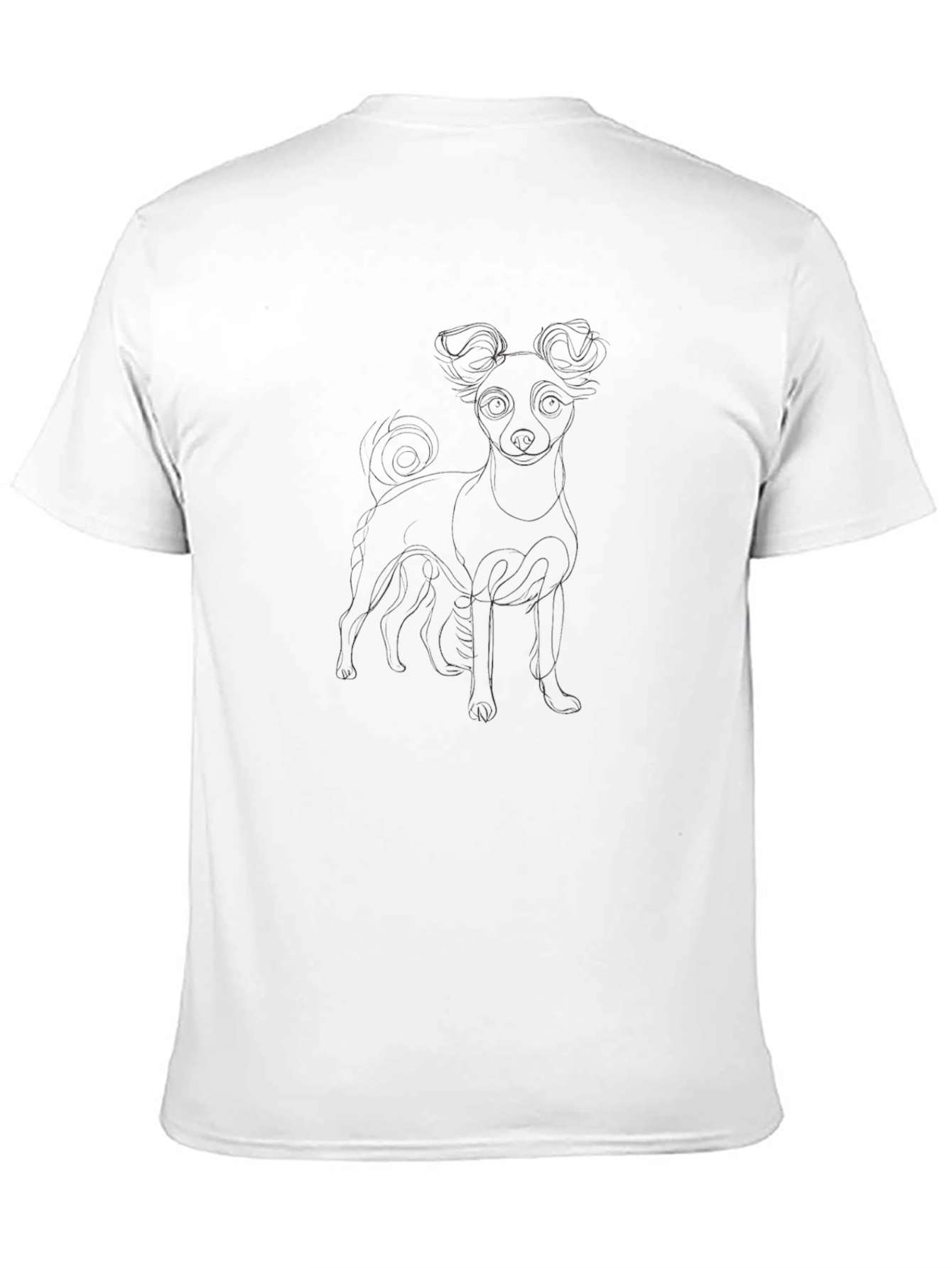 Black Dog Outline T-Shirt: Stylish Canine Tee