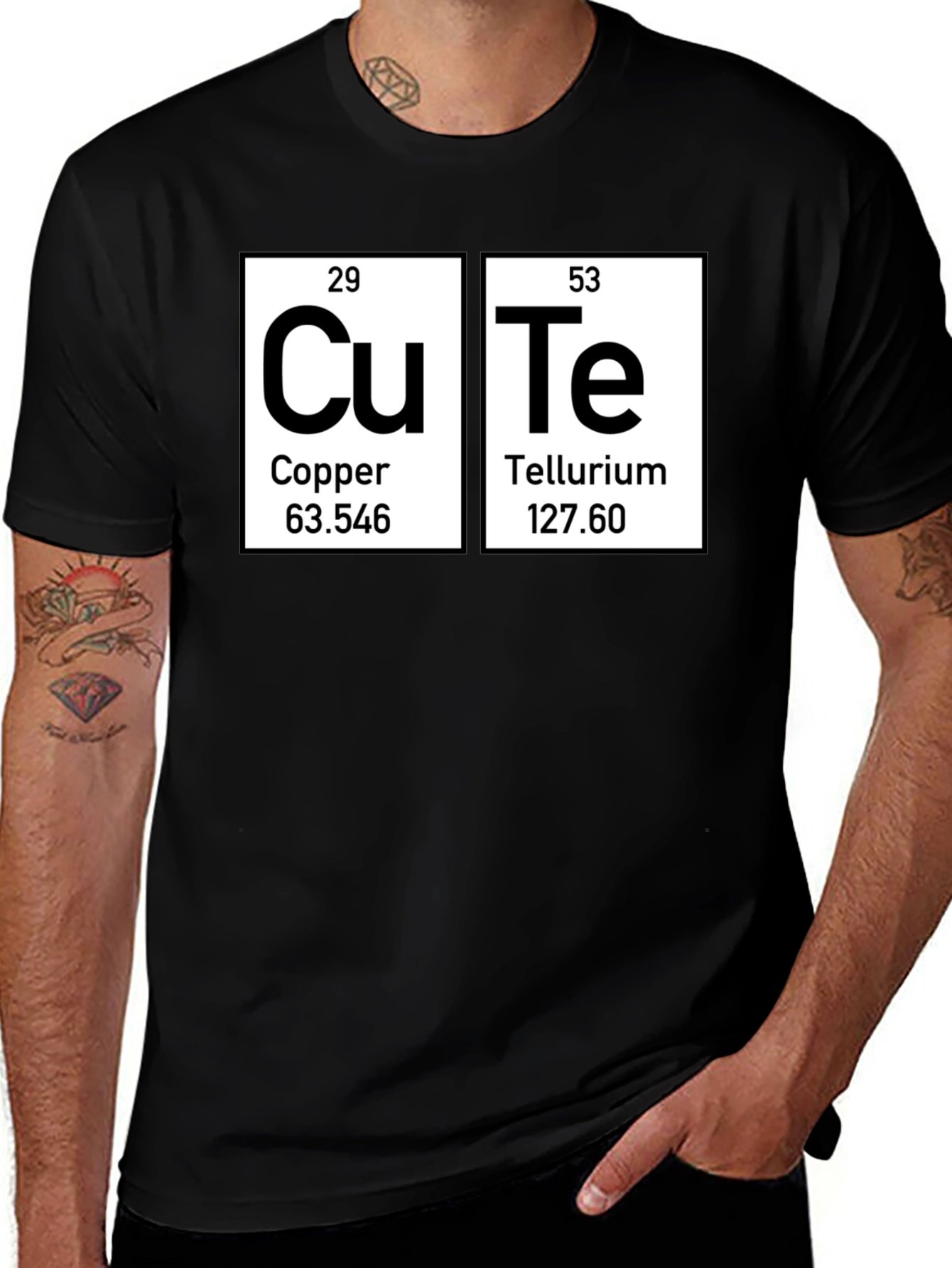 Cute Periodic Table Elements Black T-Shirt