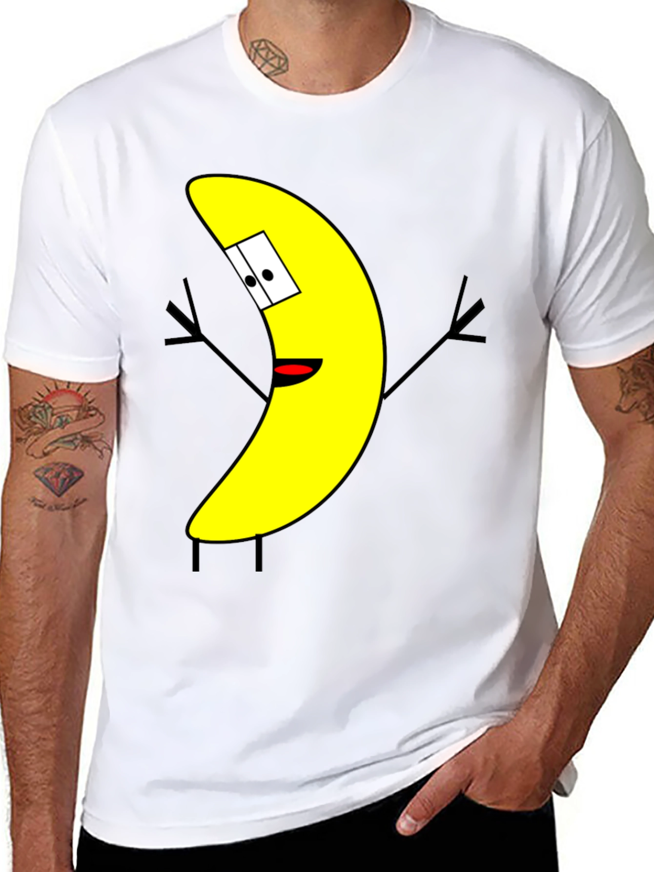 Funny Banana Cartoon Graphic Print T-Shirt