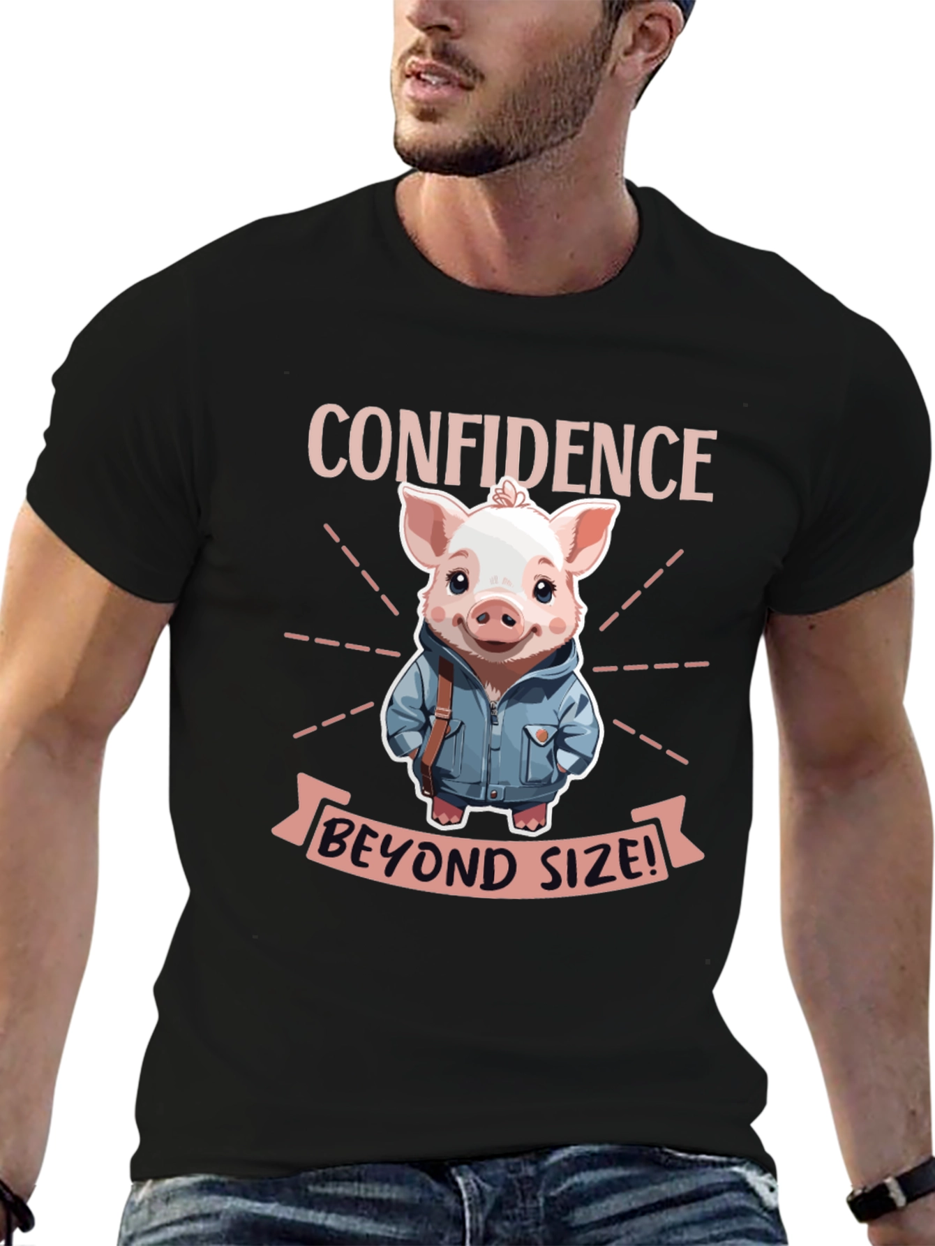 Confidence Beyond Size Pig Graphic Tee